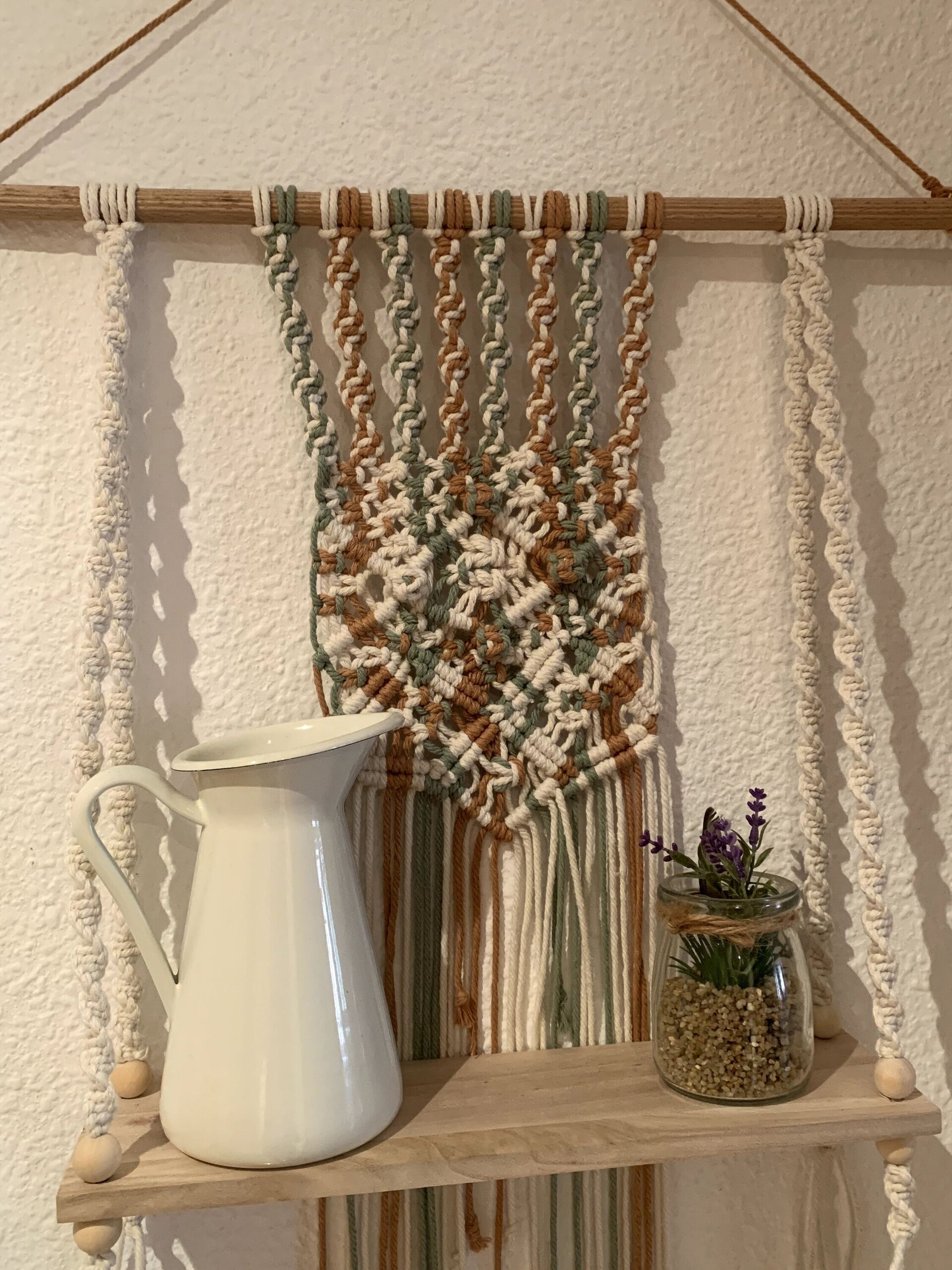 Tapiz Estante Beige, verde y camel - 5