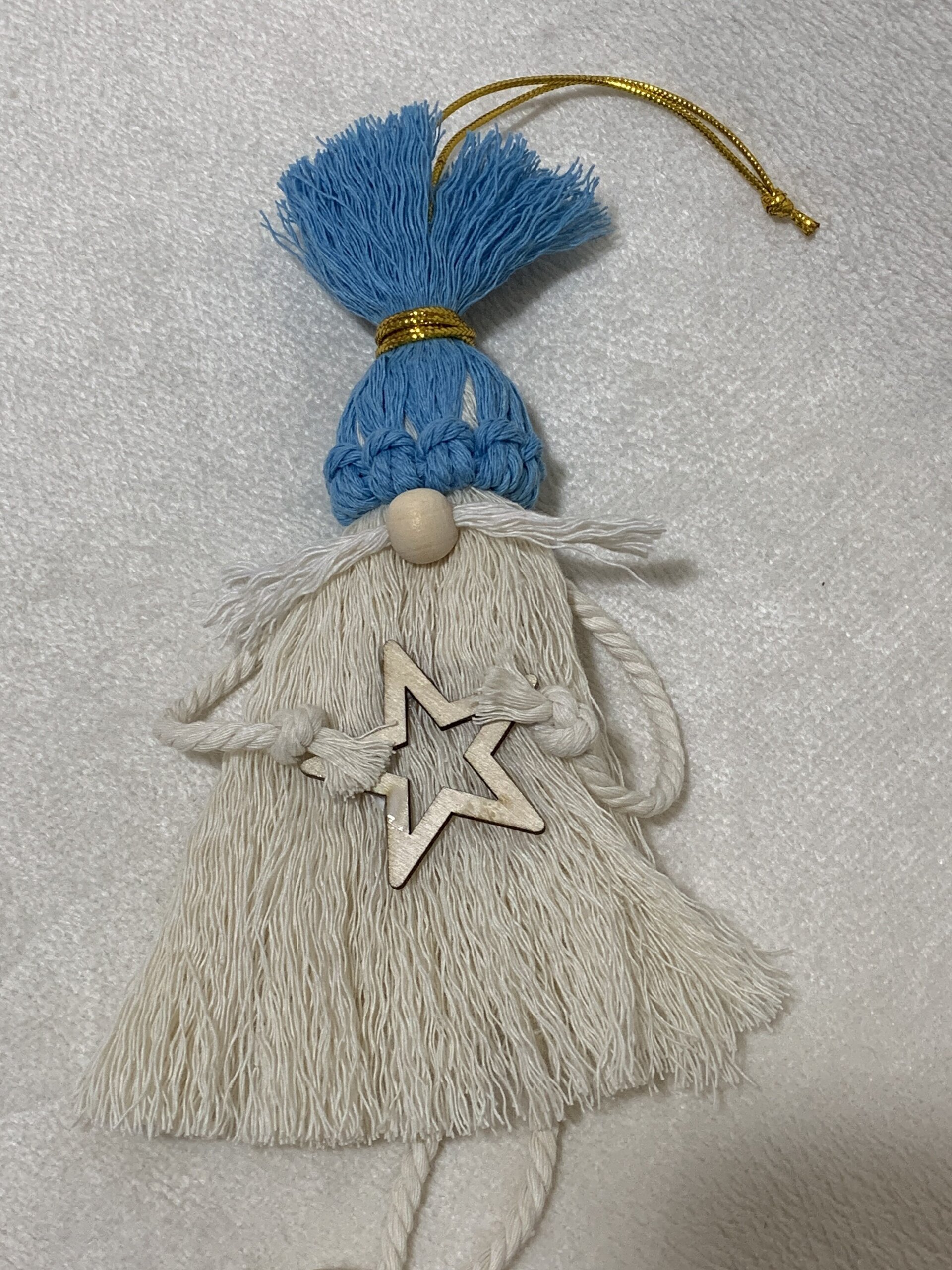 Duende gorro azulon, cuerpo beige - 3