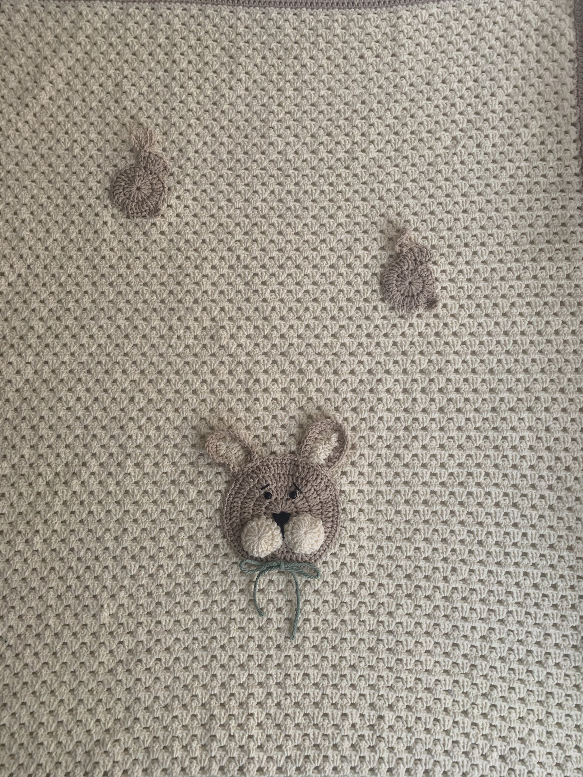 Manta para bebé a crochet (Conejitos) - 8