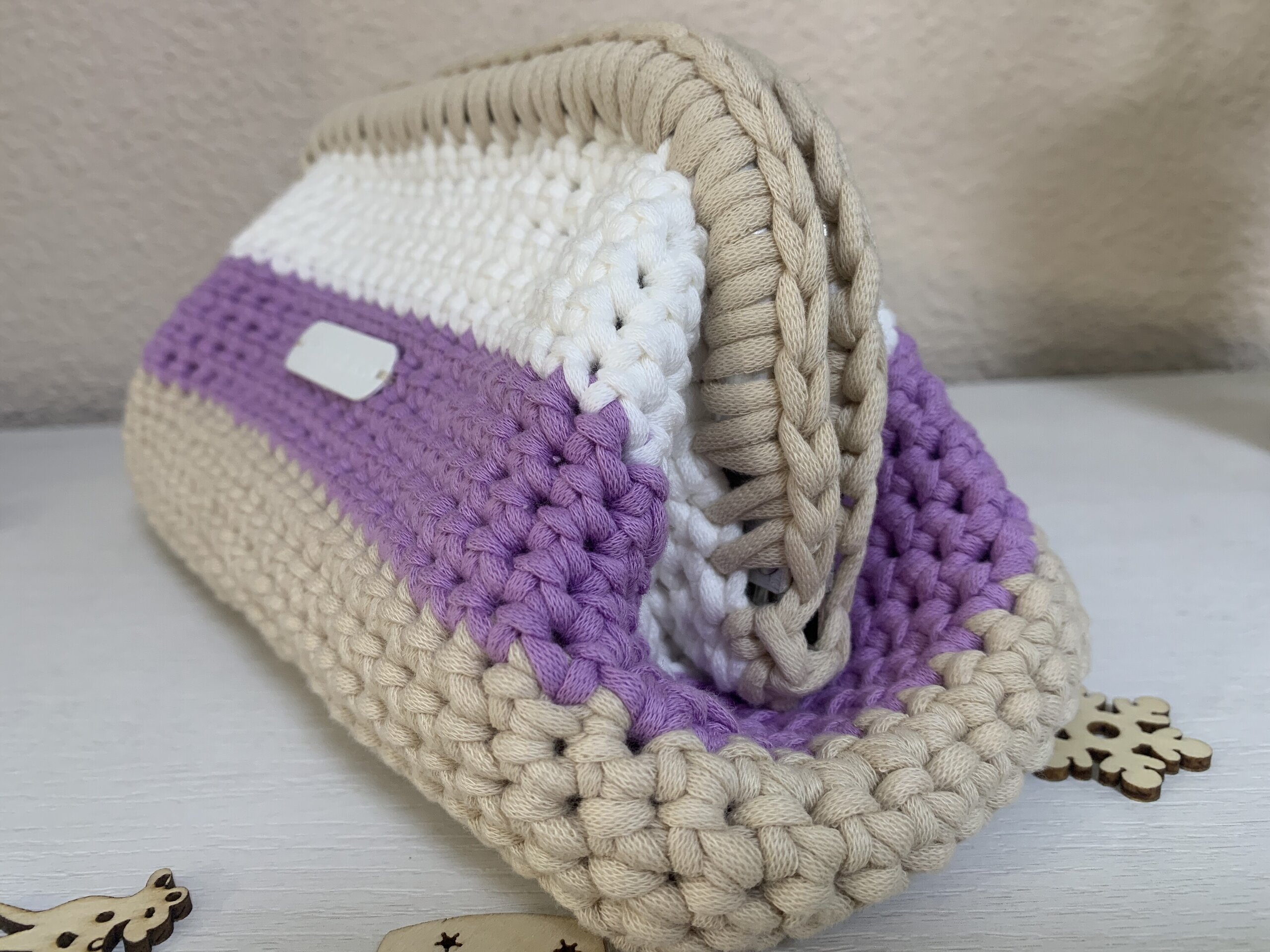Neceser Blanco, Lila y beige - 3