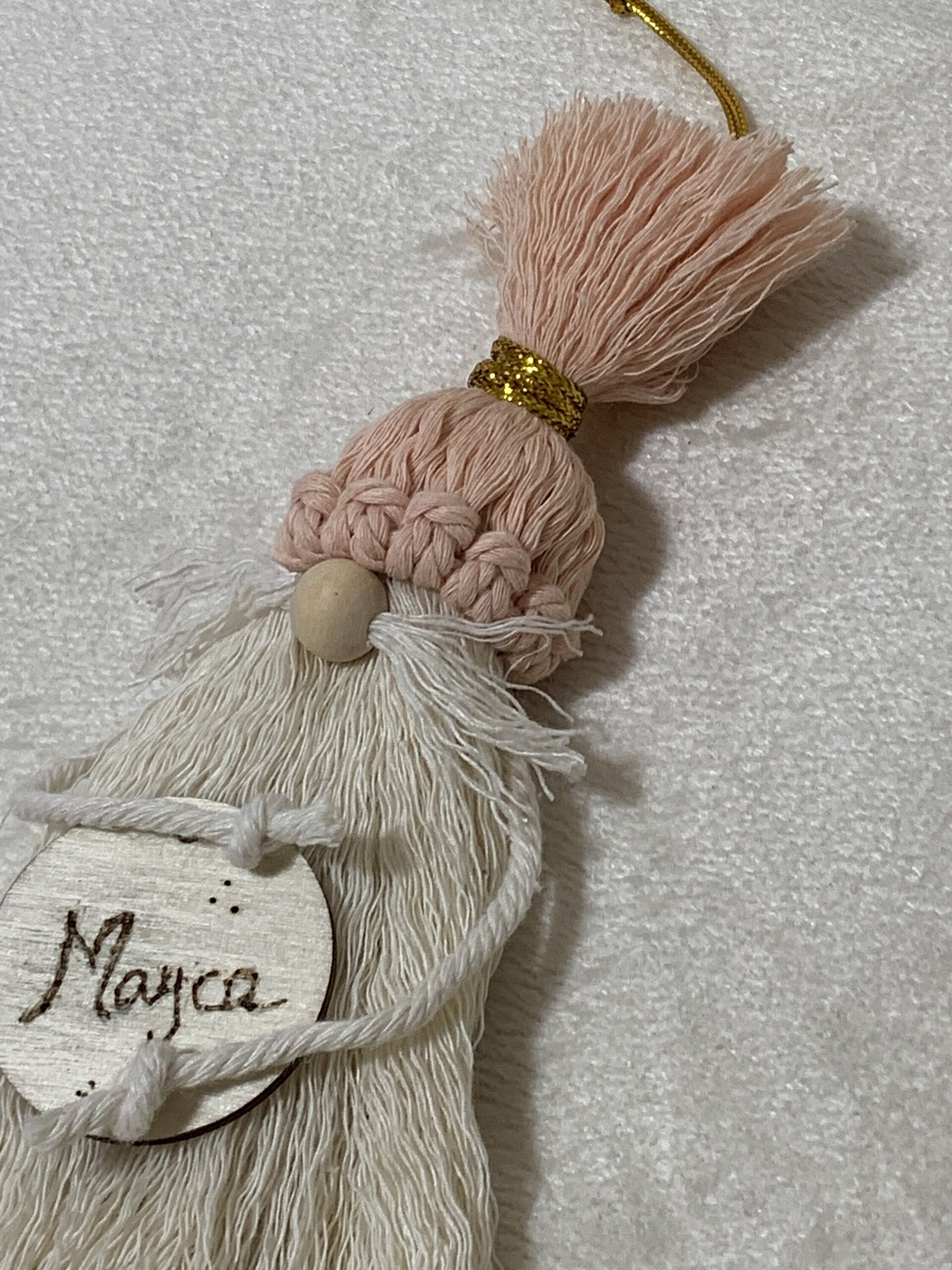 Duende de Navidad de macramé hecho a mano – Decoracion Navideña personalizada - 3