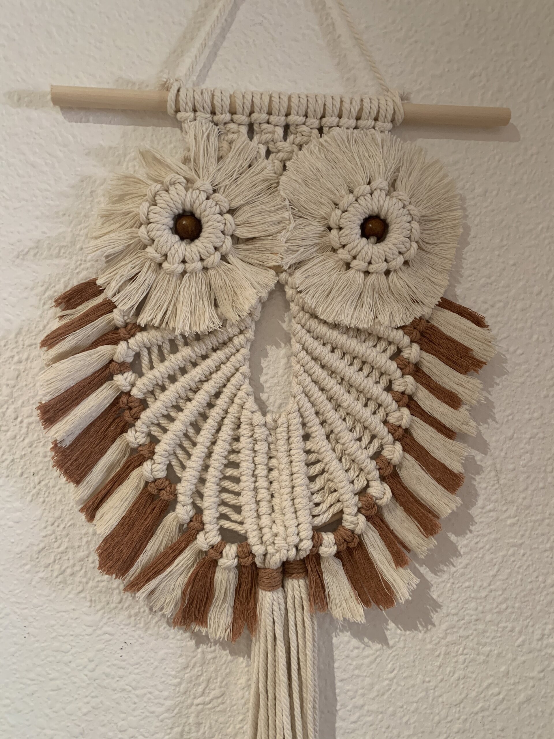 Buho de macramé Beige y camel - 4