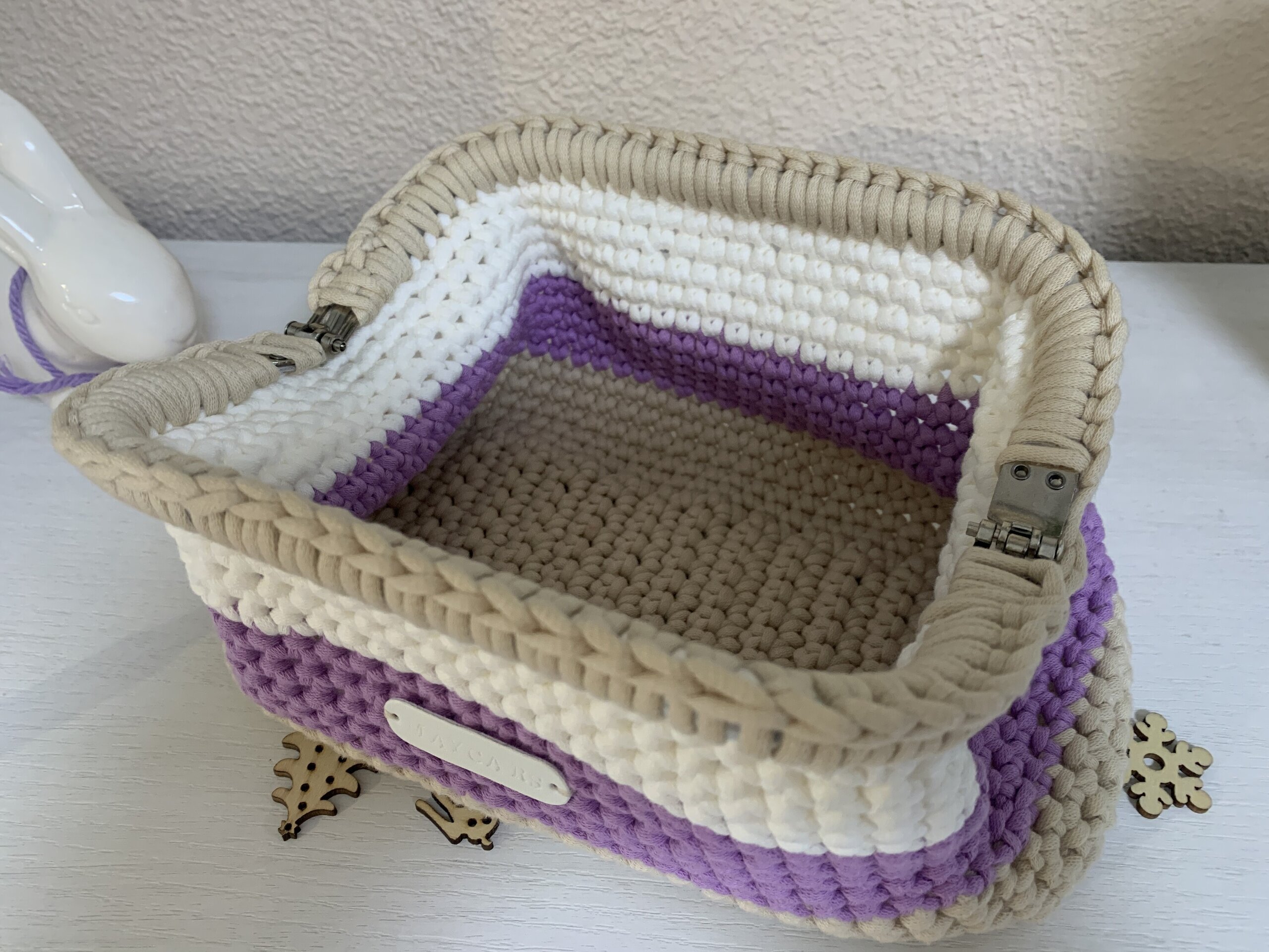 Neceser Blanco, Lila y beige - 5