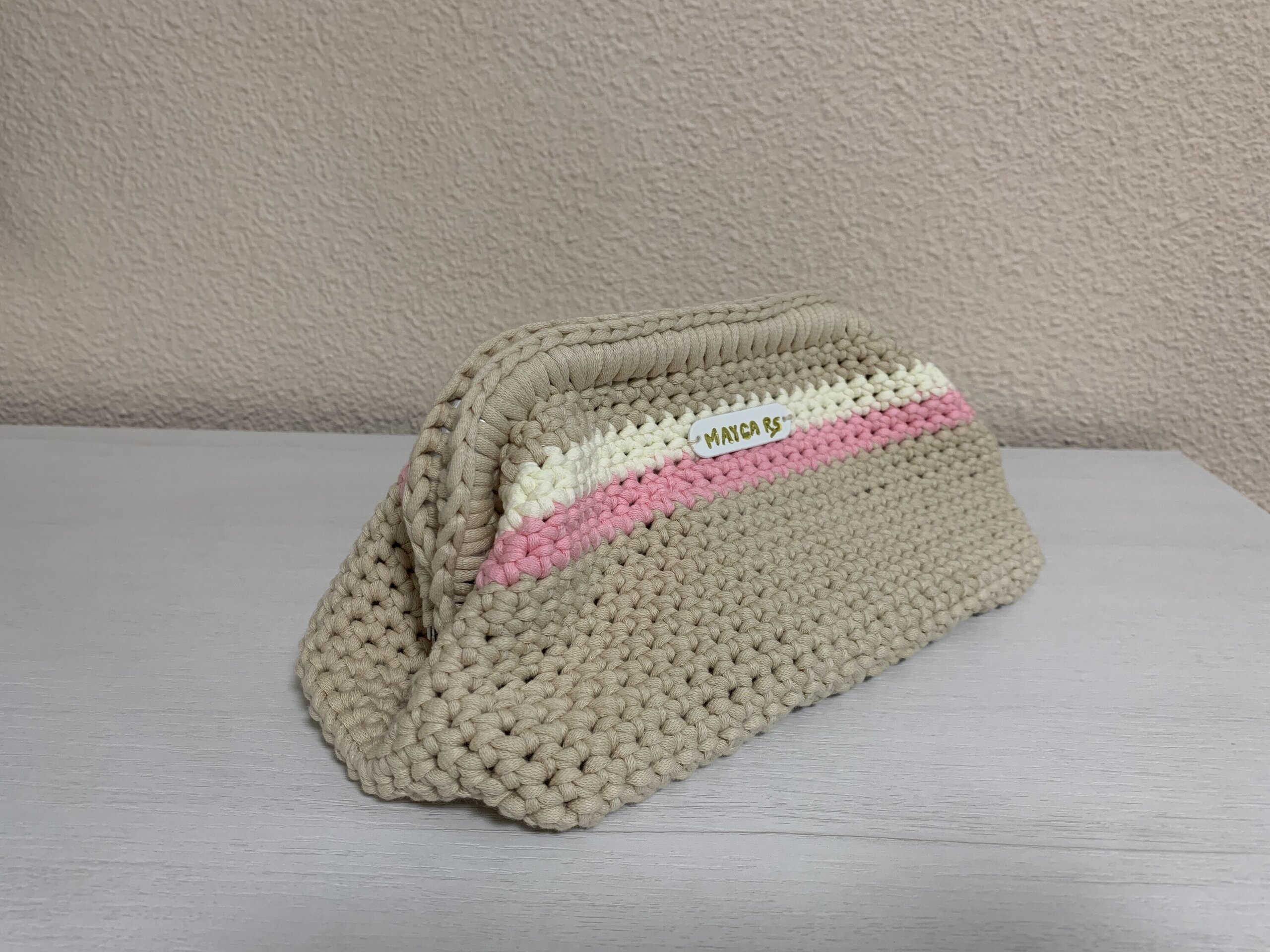 Neceser Beige, blanco y rosa - 3
