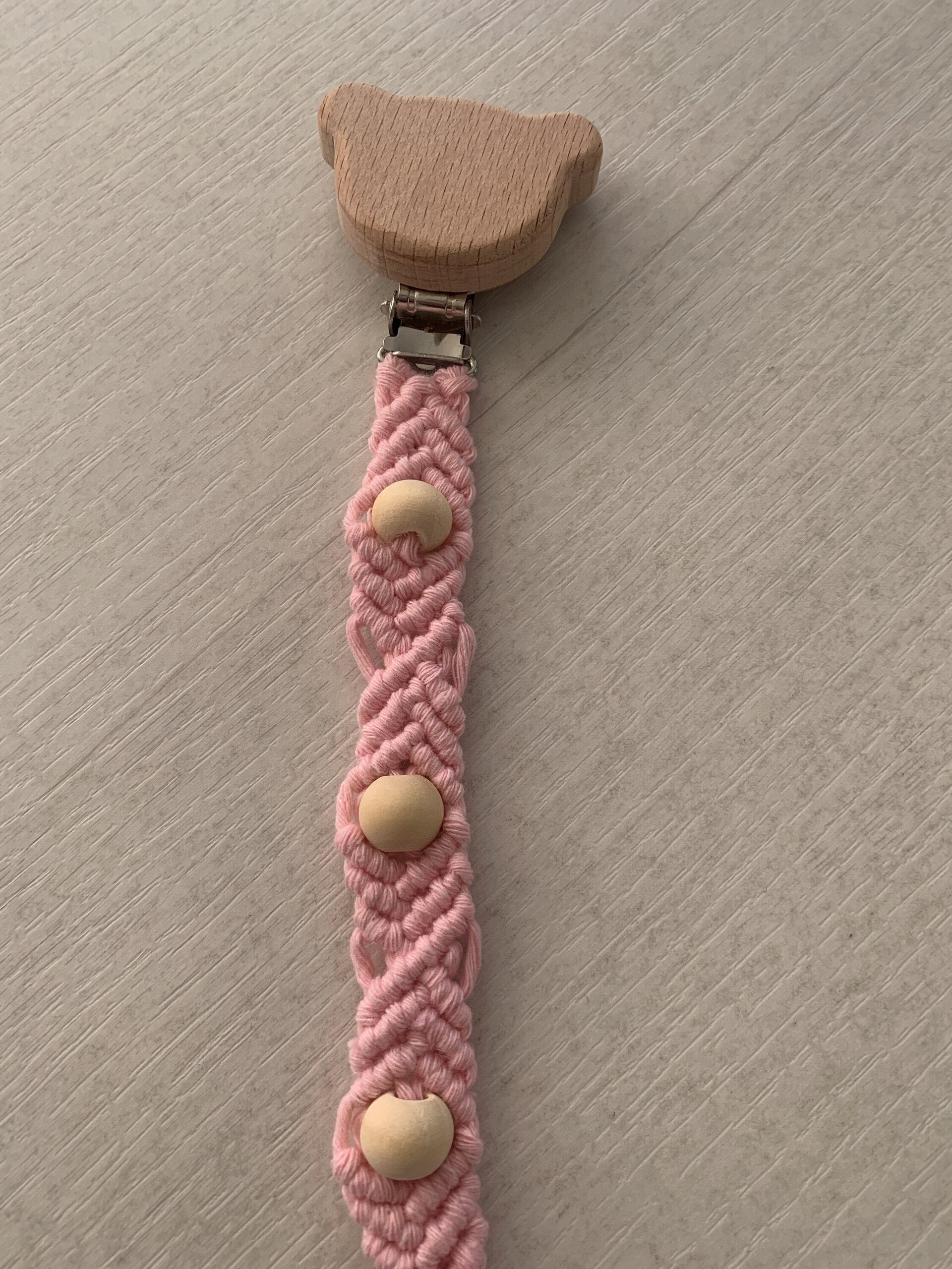 Chupetero Osito macramé varios colores - 4