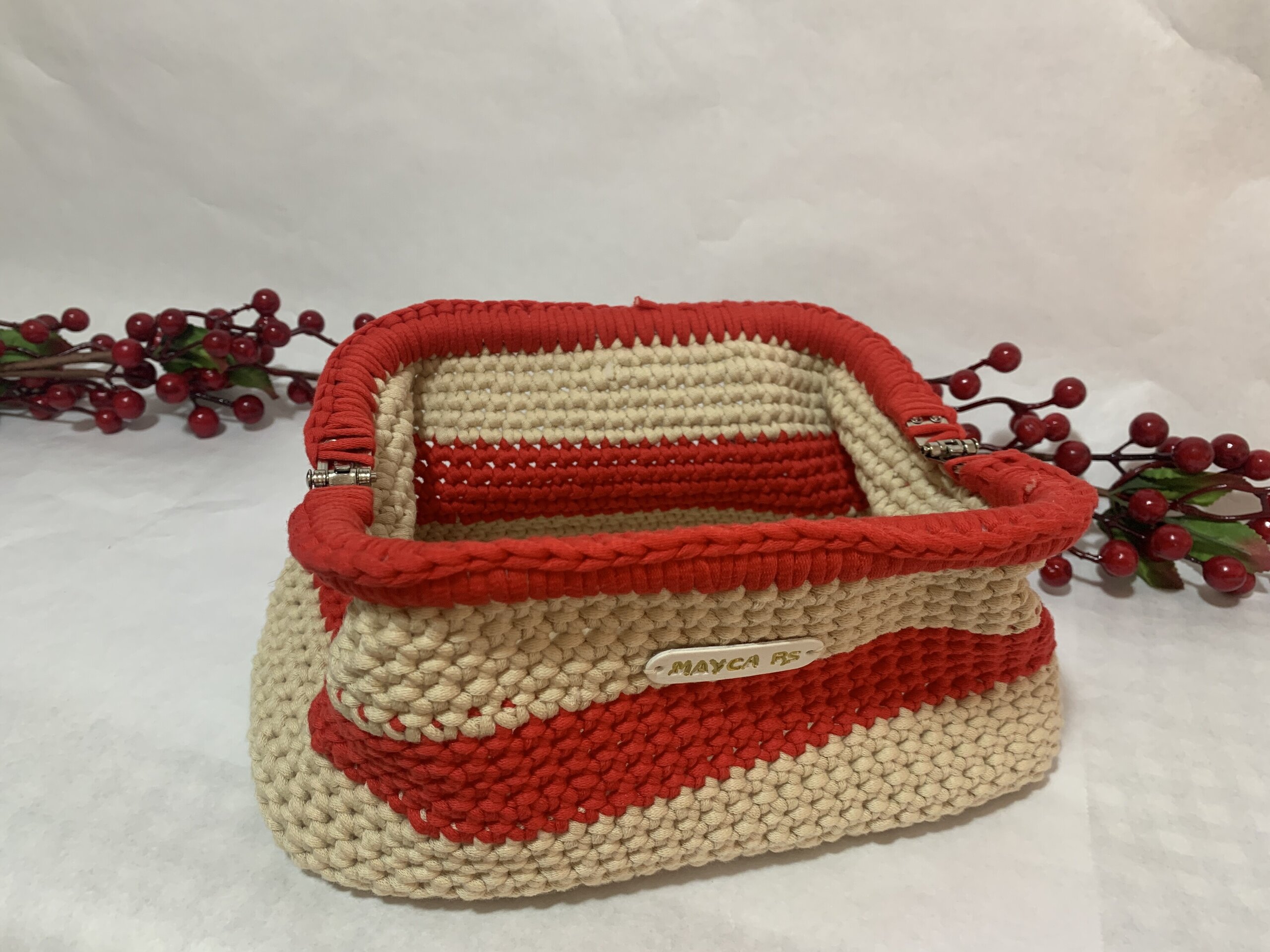 Neceser Beige y rojo - 5