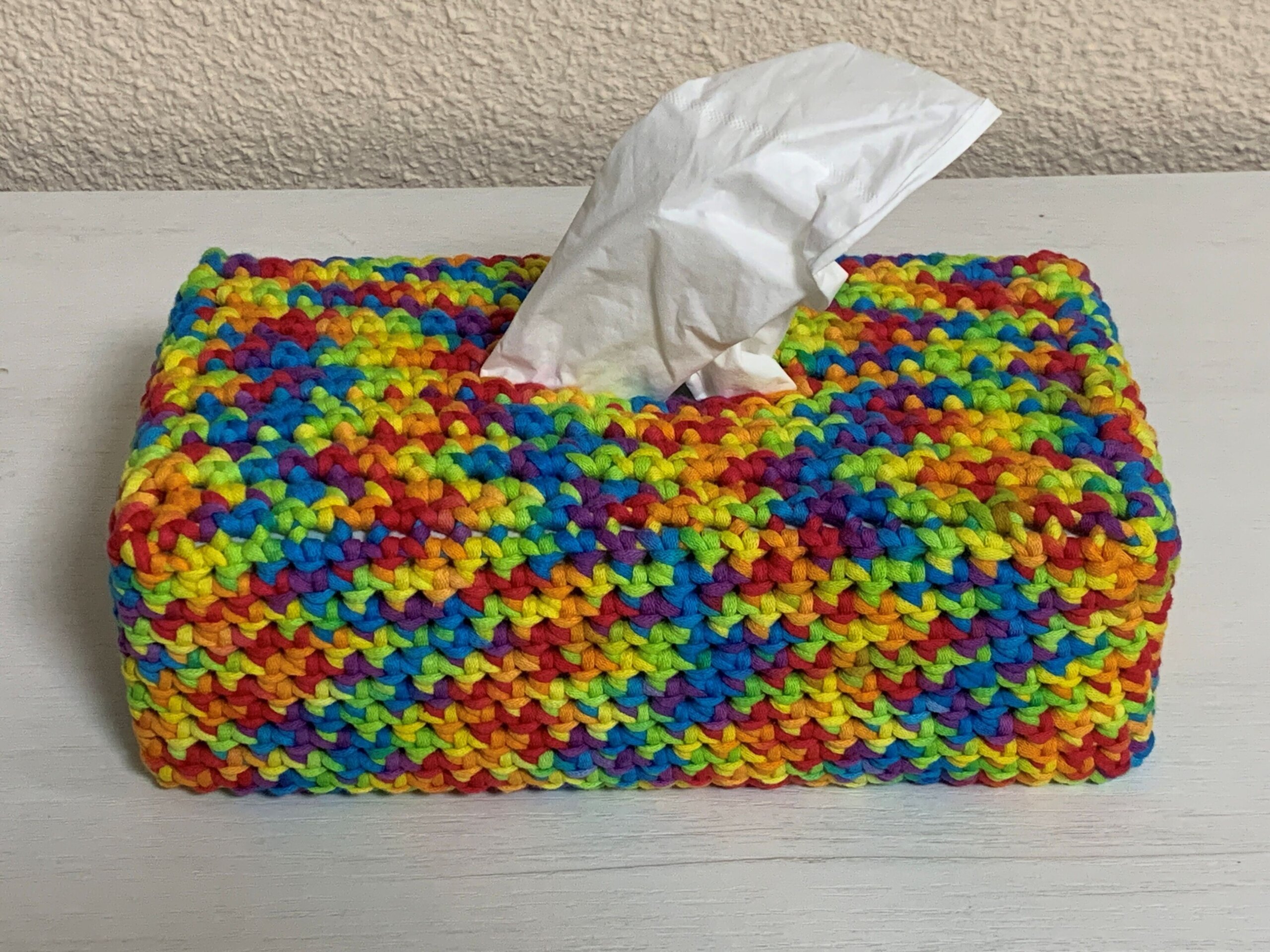 Funda para caja de pañuelos jaspeado colores vivos - 2