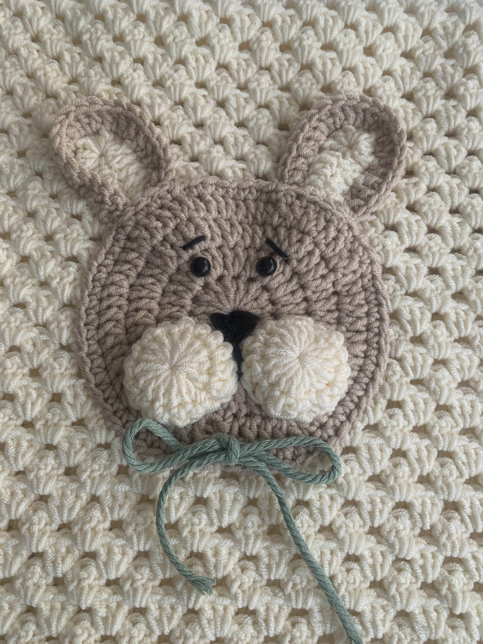 Manta para bebé a crochet (Conejitos) - 9