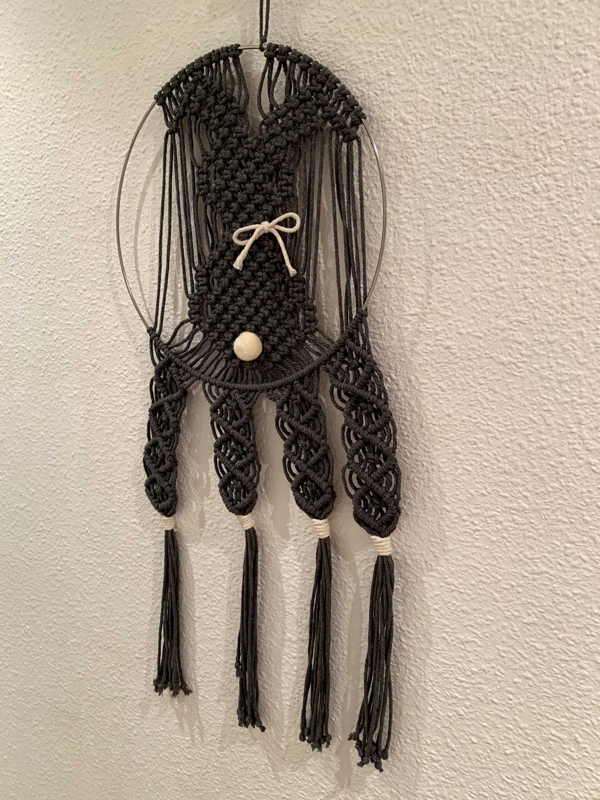 Tapiz conejo de macramé gris - 4