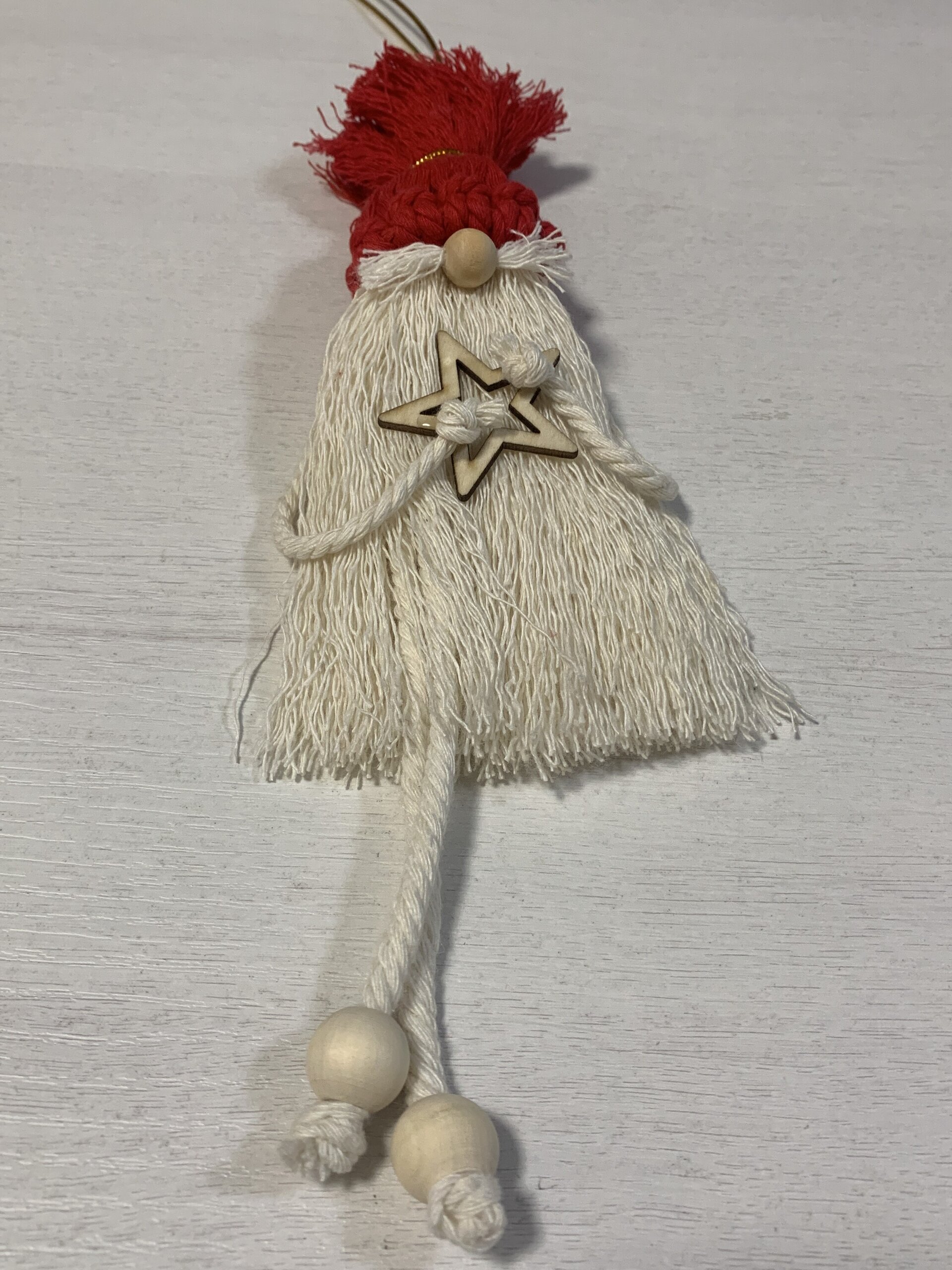 Duende gorro rojo, cuerpo beige - 2