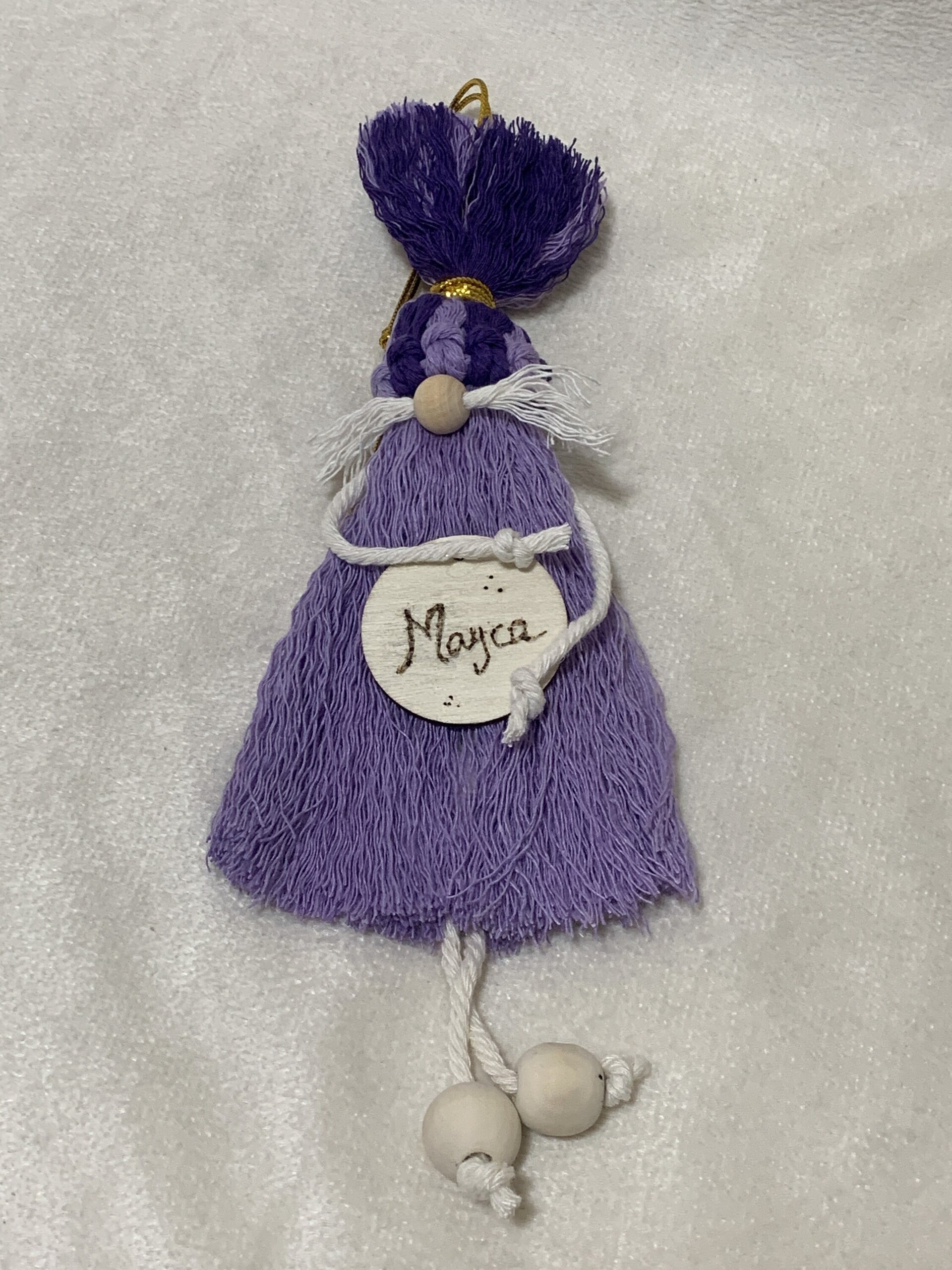 Duende de Navidad de macramé hecho a mano – Decoracion Navideña personalizada - 3