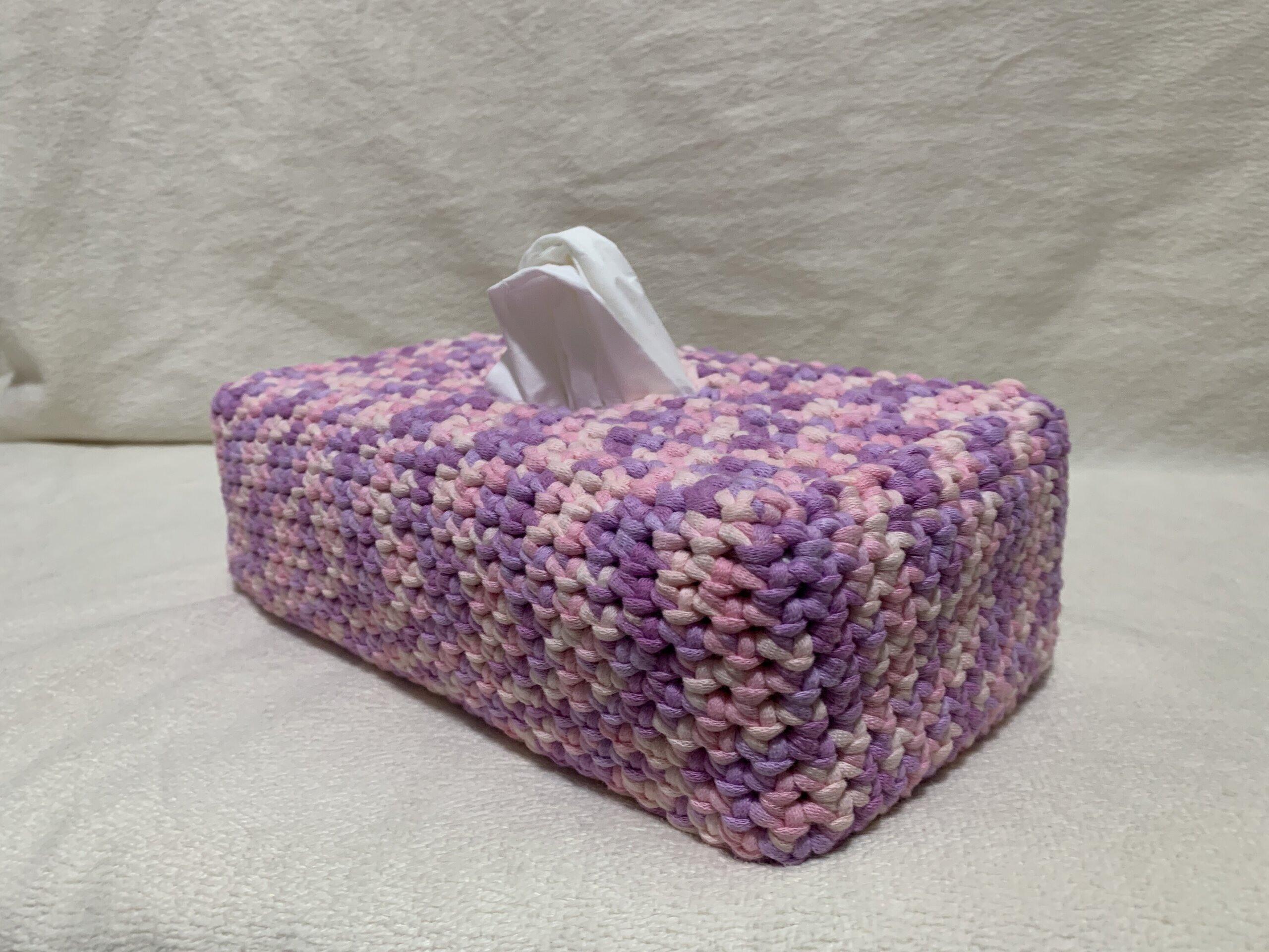 Funda para caja de pañuelos jaspeada rosa - 3