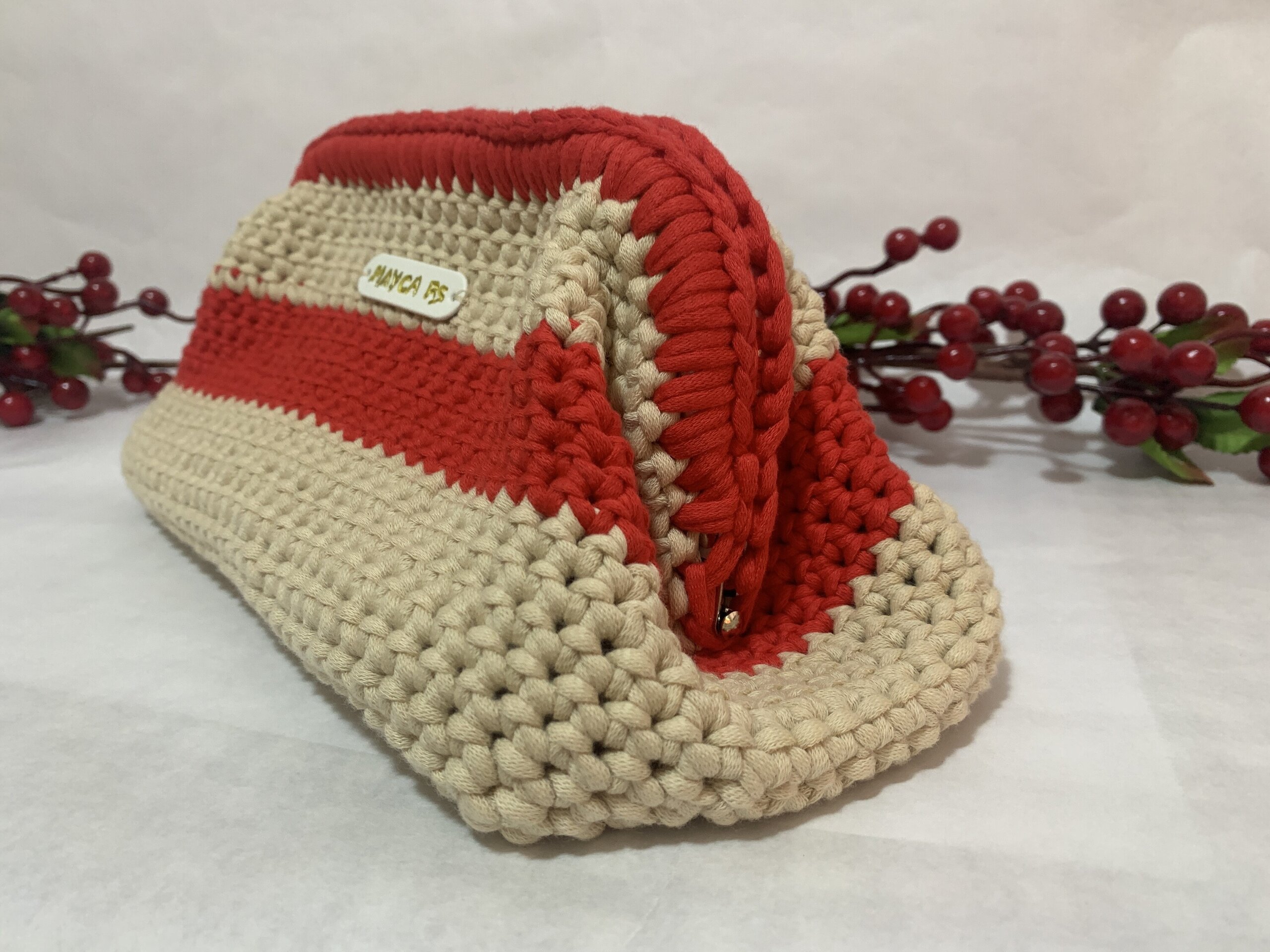 Neceser Beige y rojo - 3
