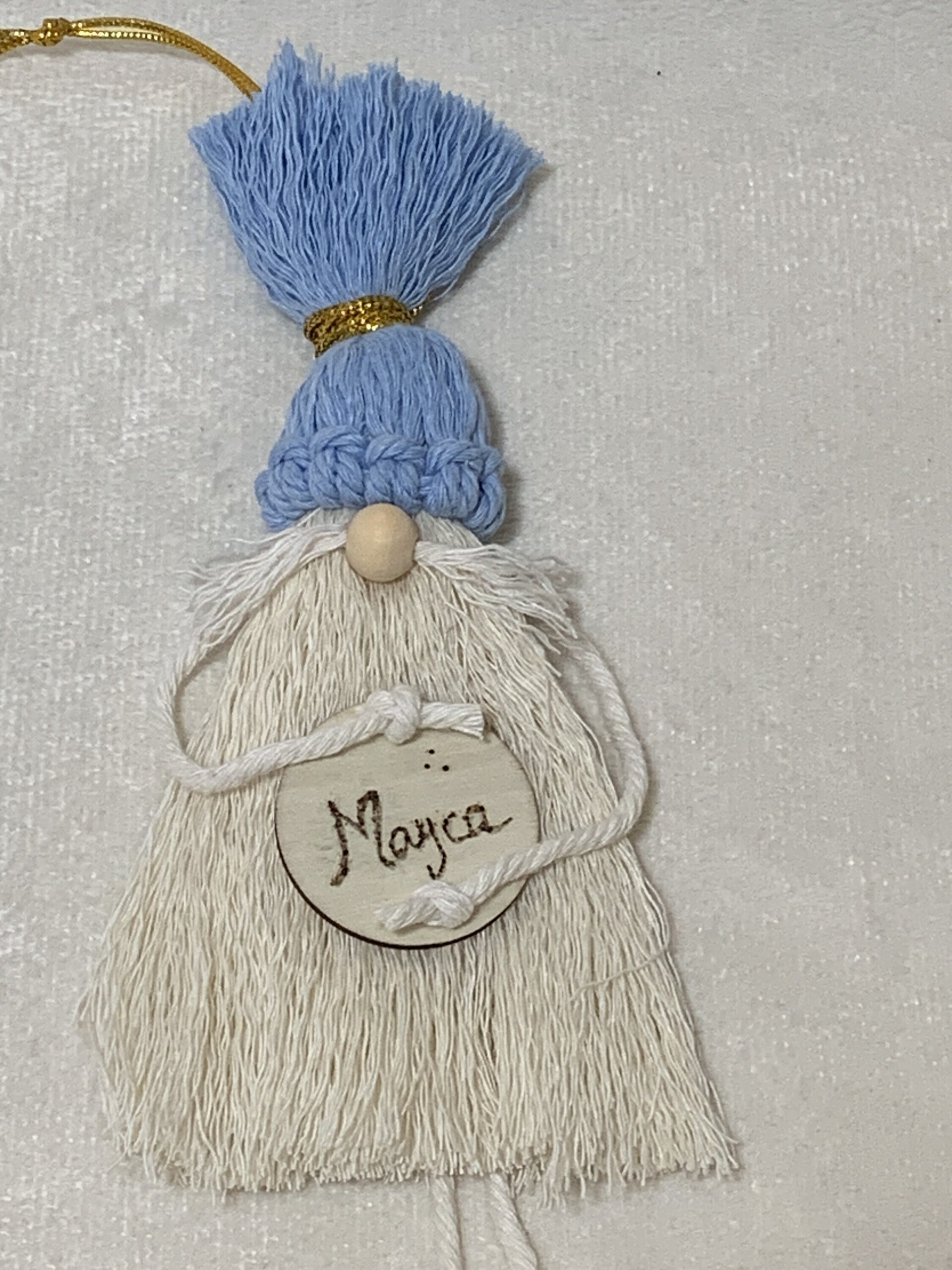 Duende de Navidad de macramé hecho a mano – Decoracion Navideña personalizada - 2