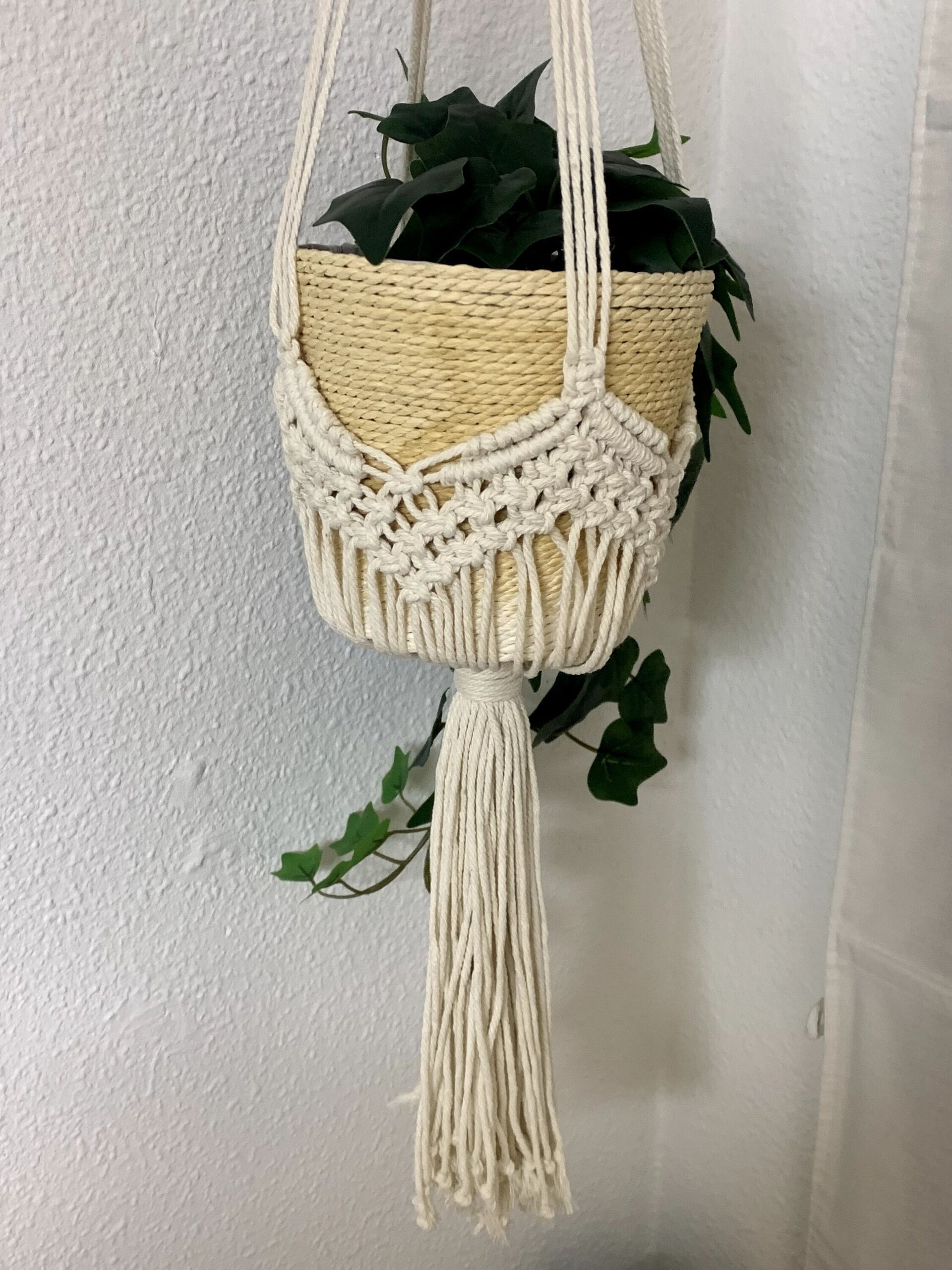 Macetero de macrame Beige - 5