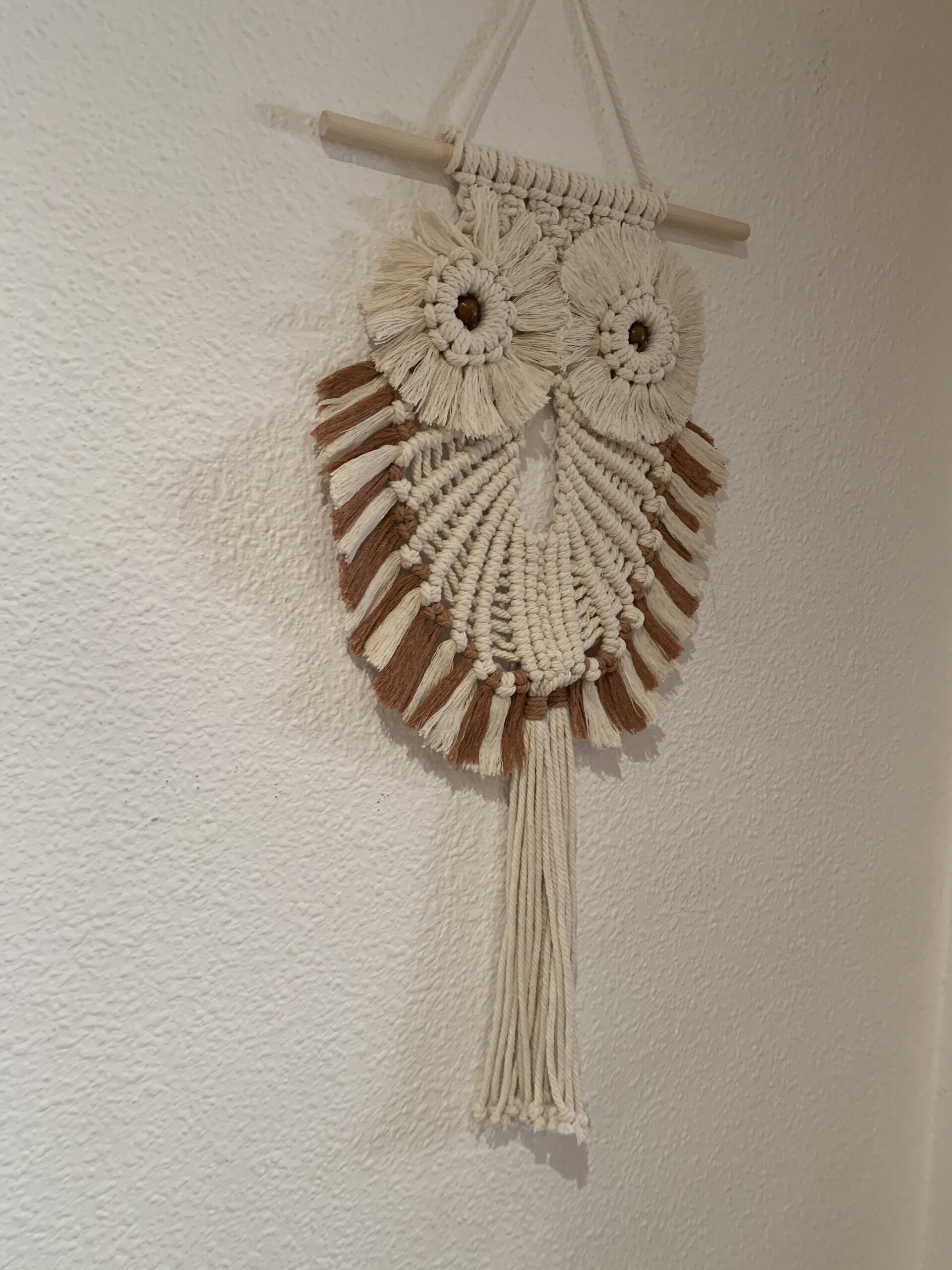 Buho de macramé Beige y camel - 2