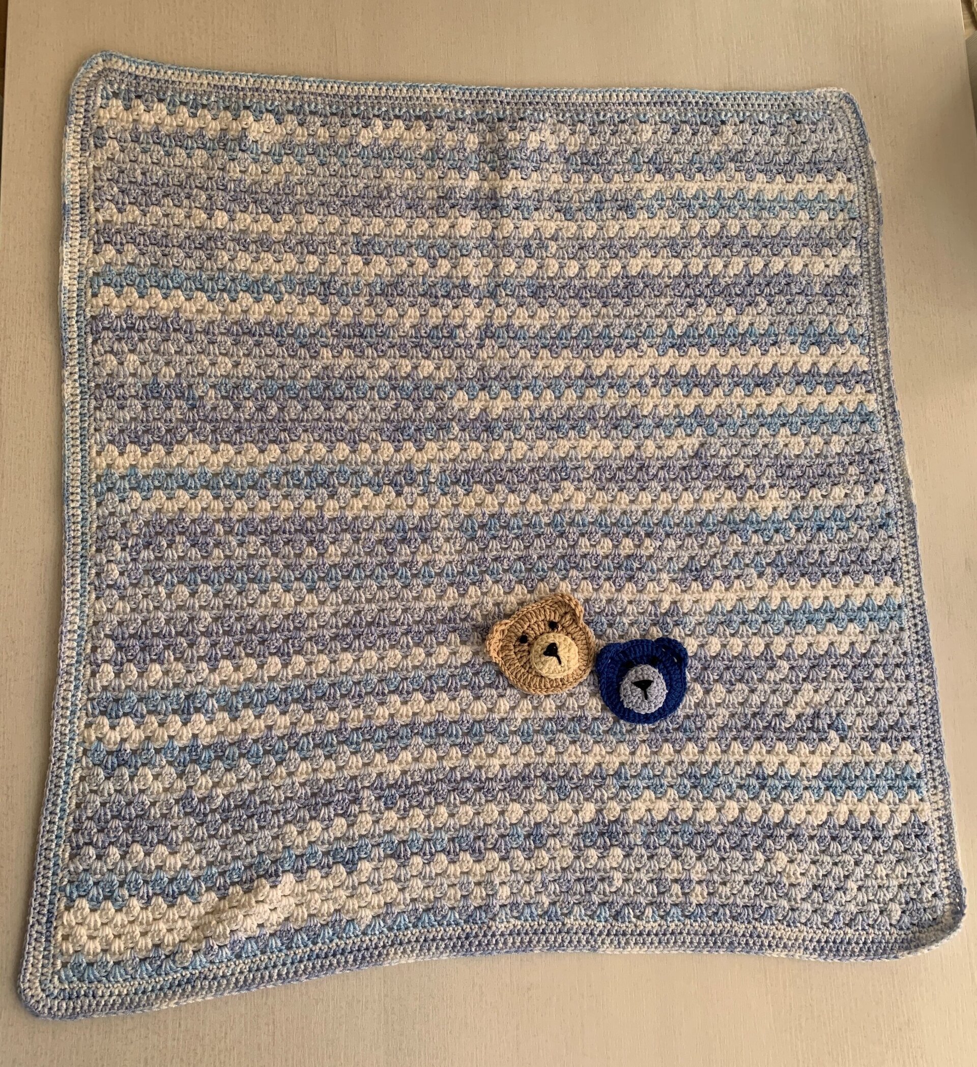Manta Bebé Azul y blanco - 3