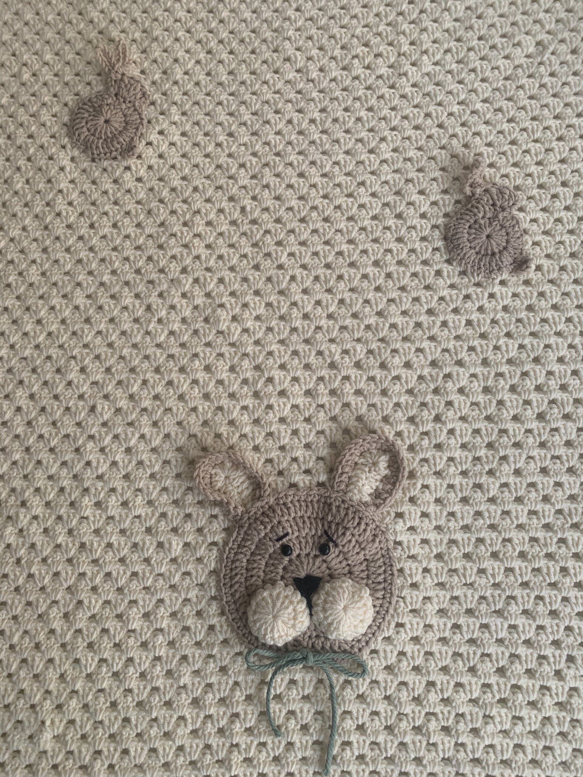 Manta para bebé a crochet (Conejitos) - 3