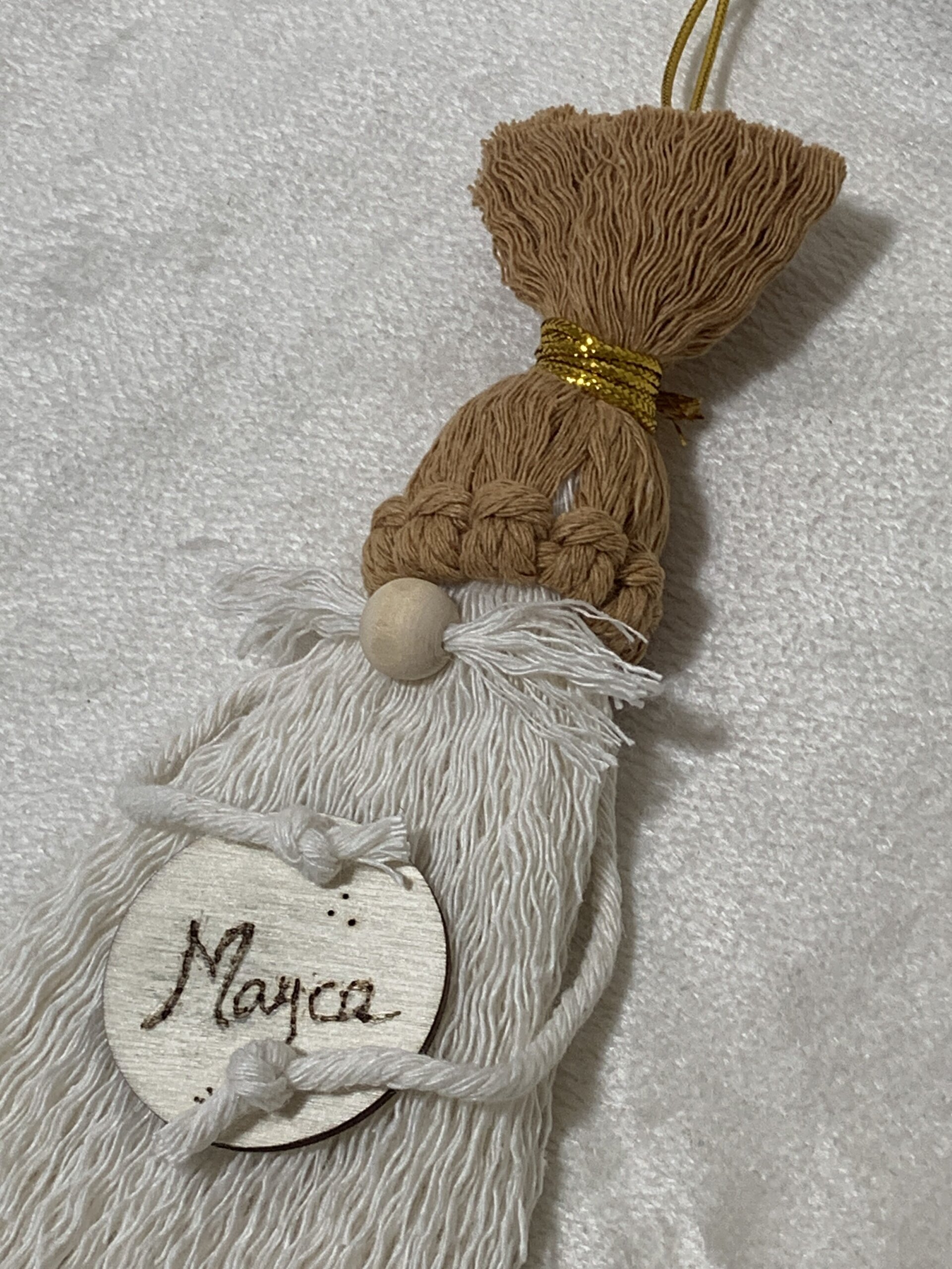 Duende gorro camel, cuerpo beige - 6