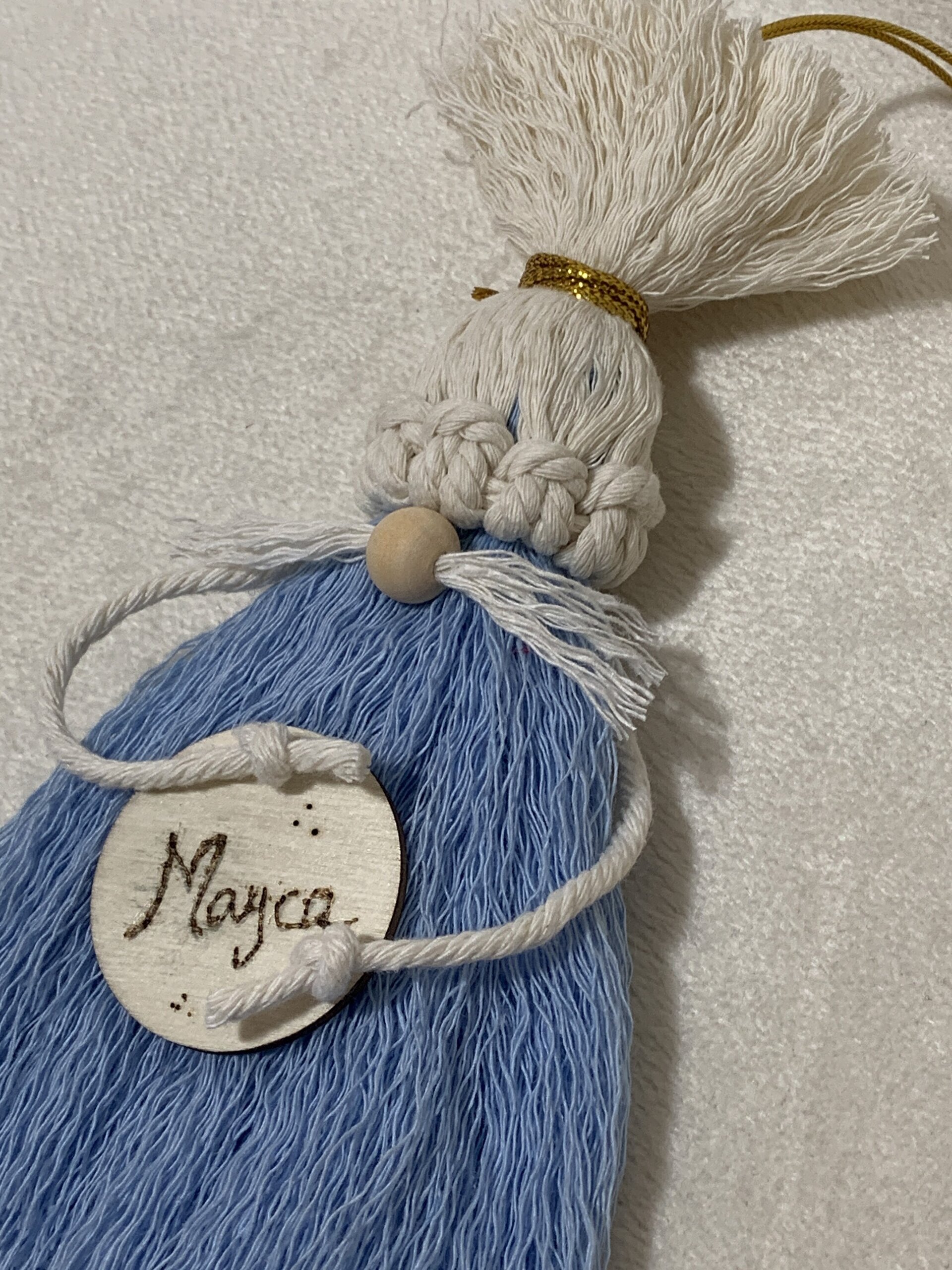 Duende de Navidad de macramé hecho a mano – Decoracion Navideña personalizada - 2