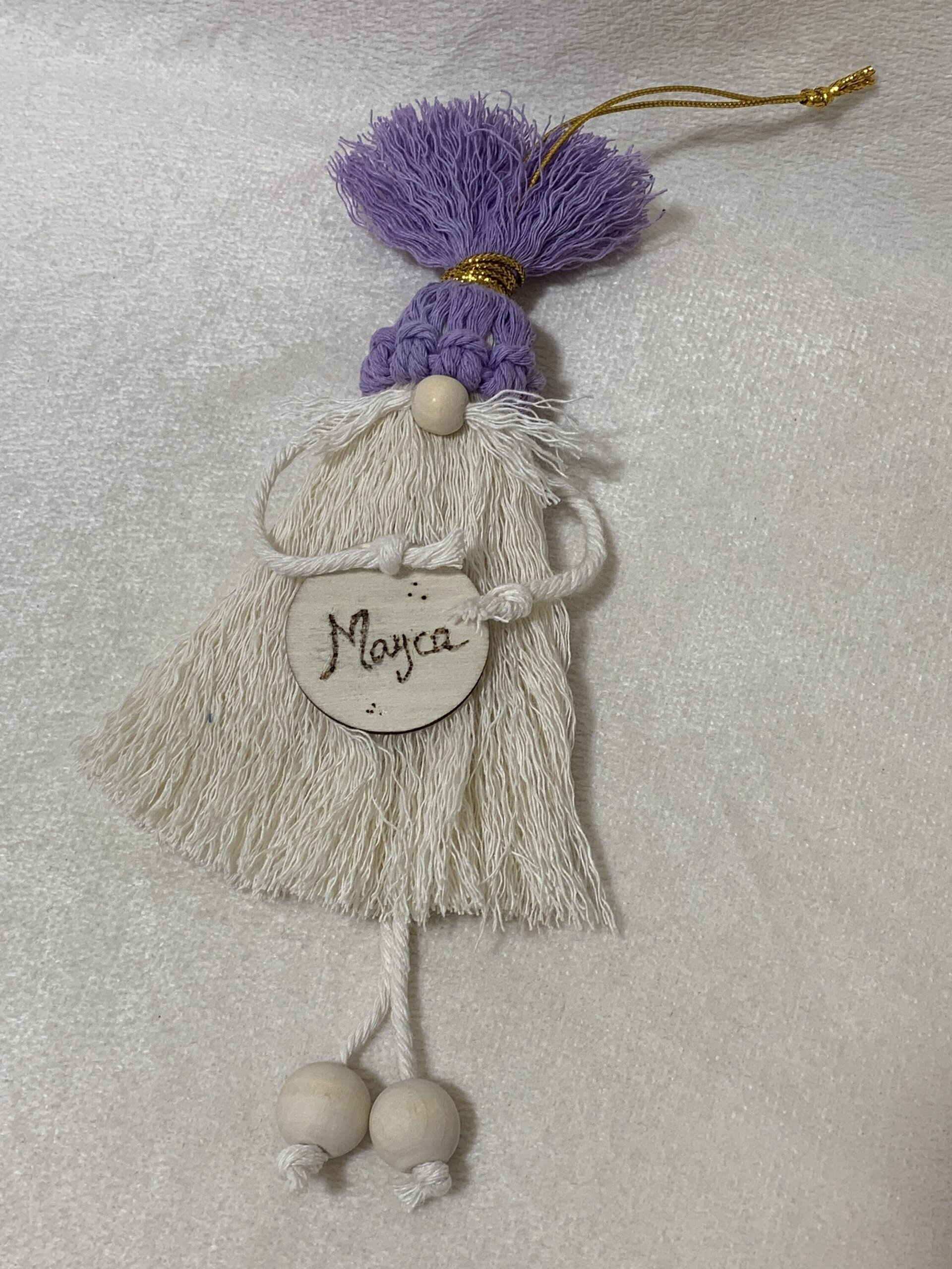 Duende de Navidad de macramé hecho a mano – Decoracion Navideña personalizada - 2
