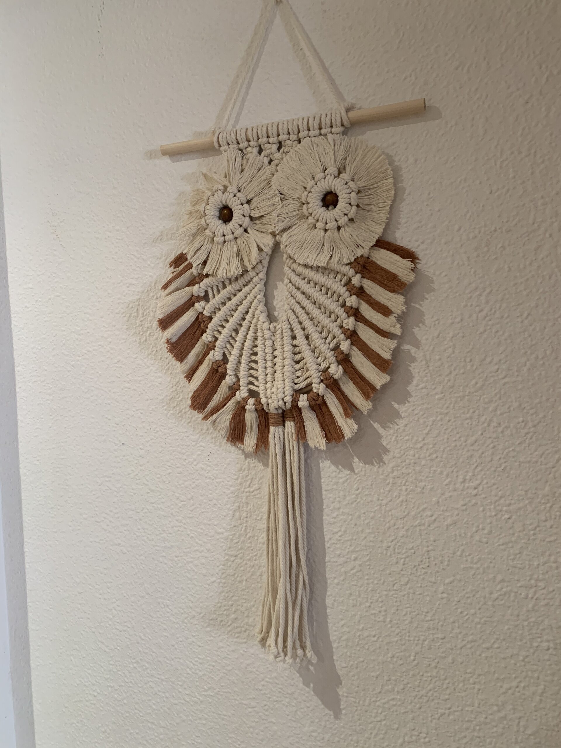 Buho de macramé Beige y camel - 3