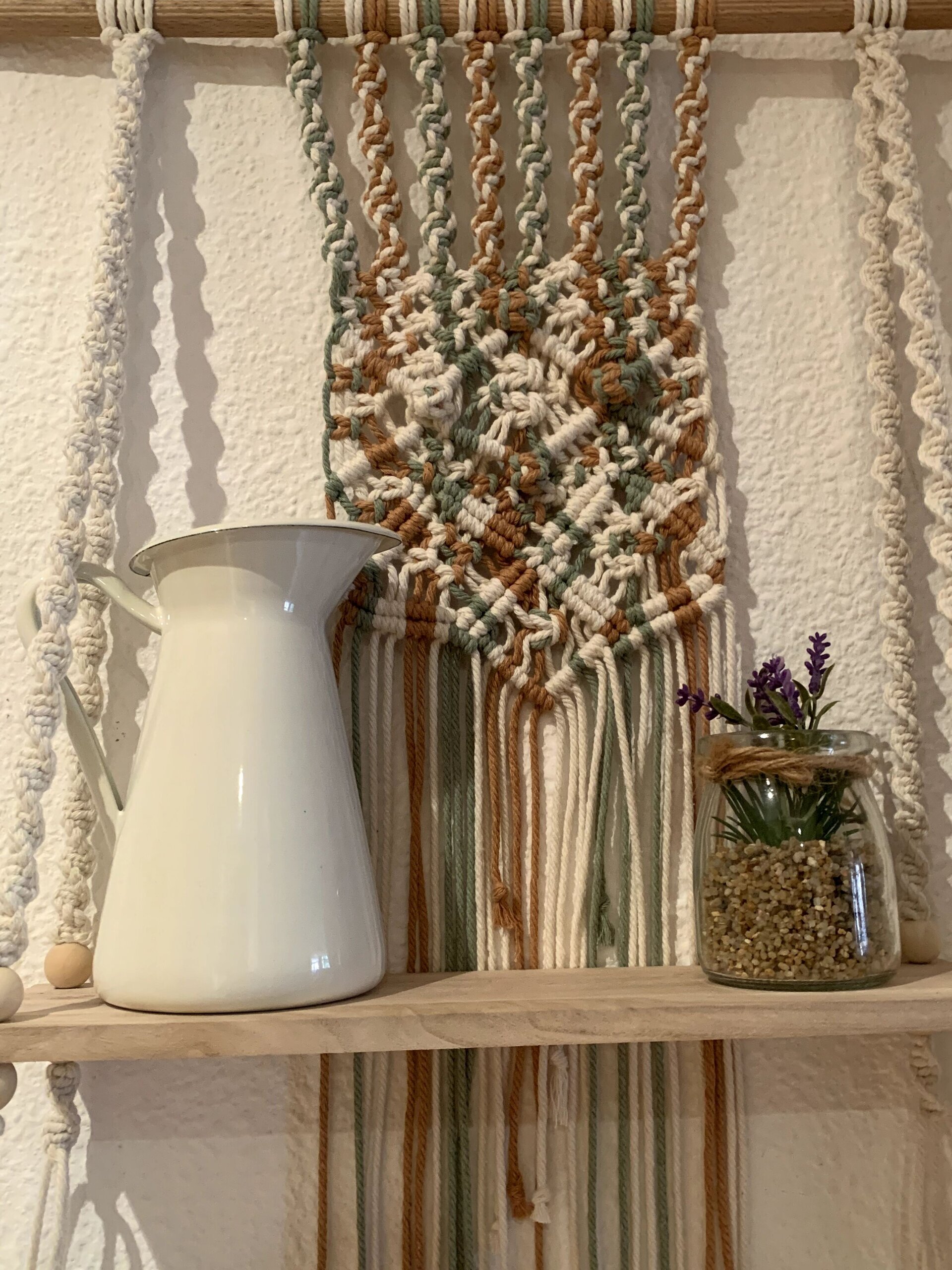 Tapiz Estante Beige, verde y camel - 3
