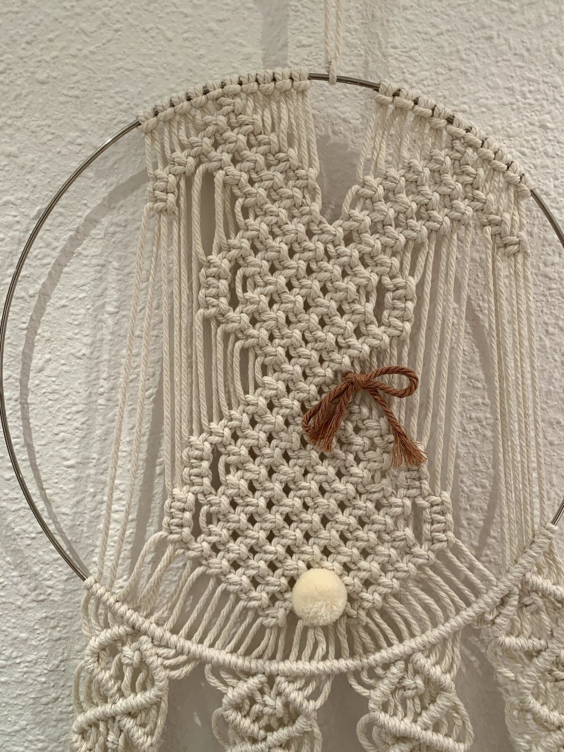 Tapiz conejo de macramé Beige - 5