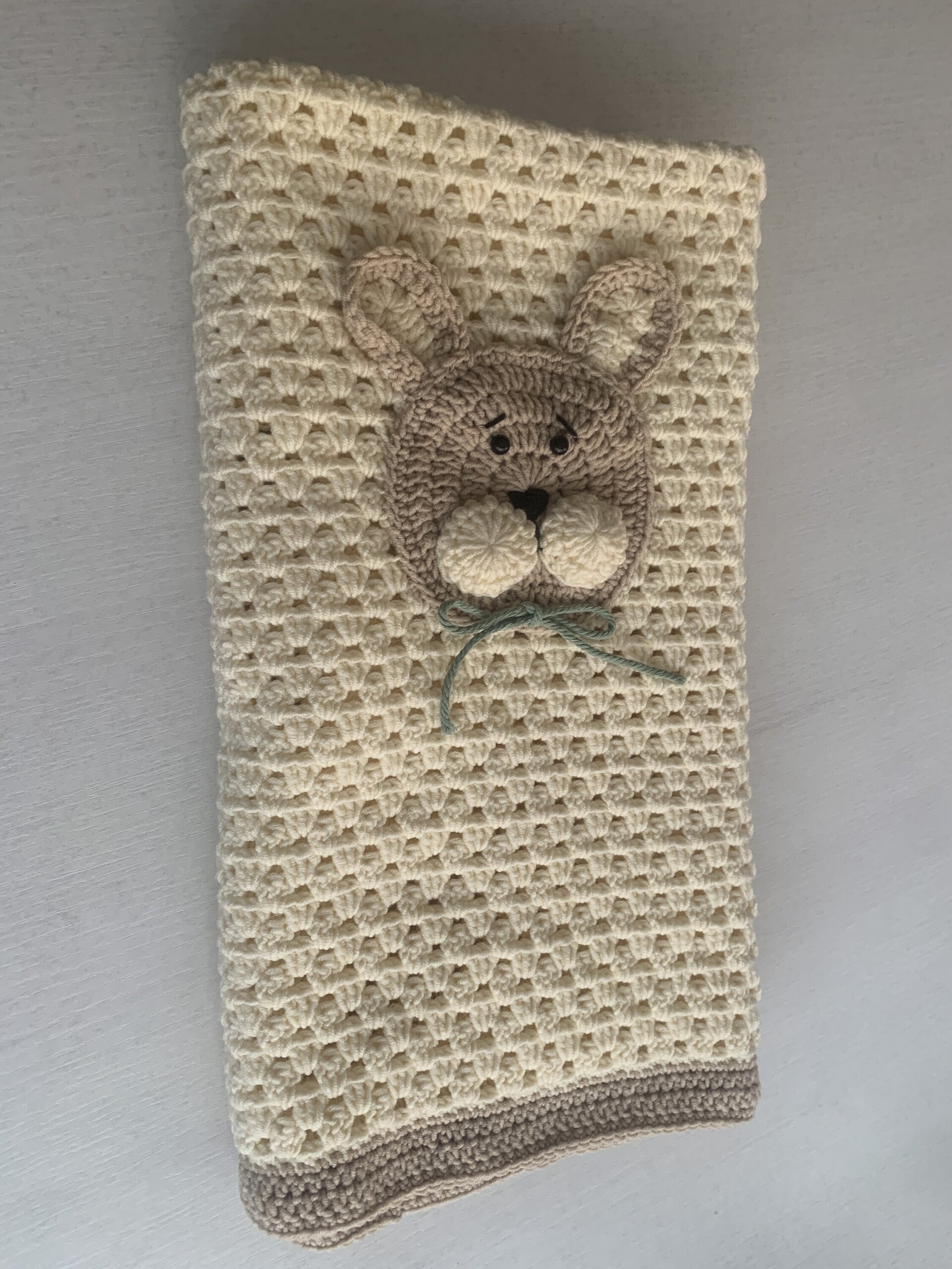 Manta para bebé a crochet (Conejitos) - 5