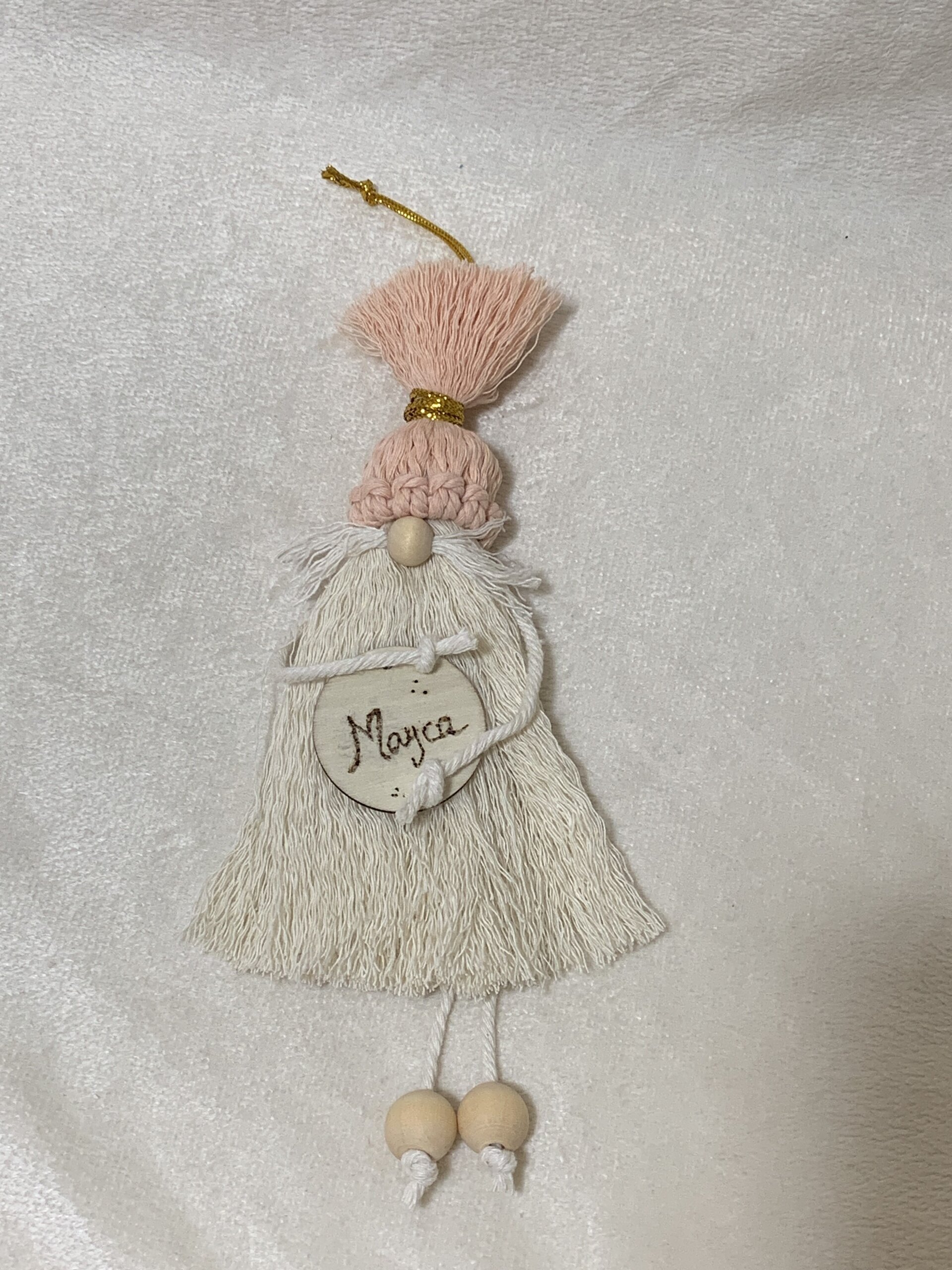 Duende de Navidad de macramé hecho a mano – Decoracion Navideña personalizada - 2