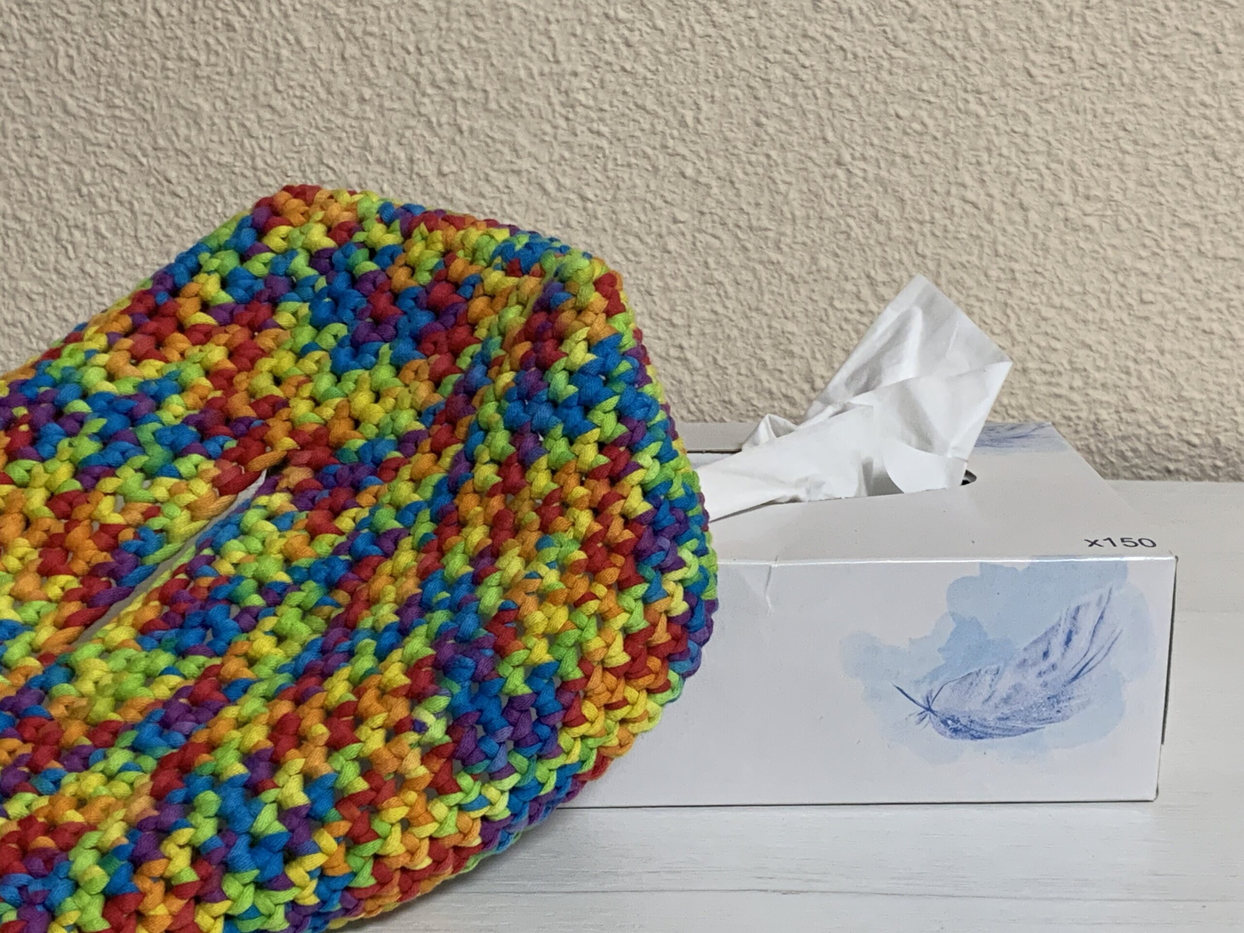 Funda para caja de pañuelos jaspeado colores vivos - 5