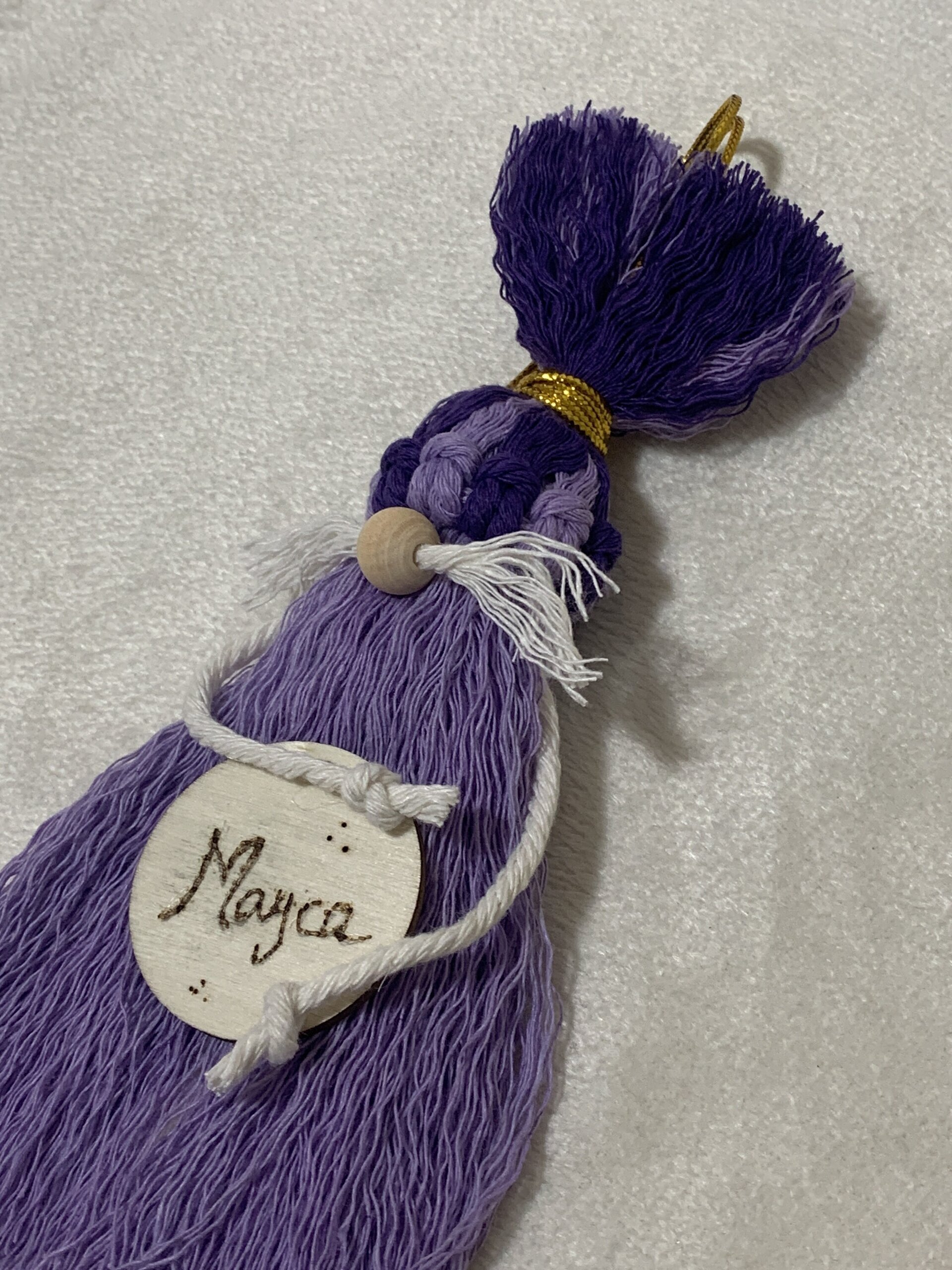 Duende de Navidad de macramé hecho a mano – Decoracion Navideña personalizada - 2