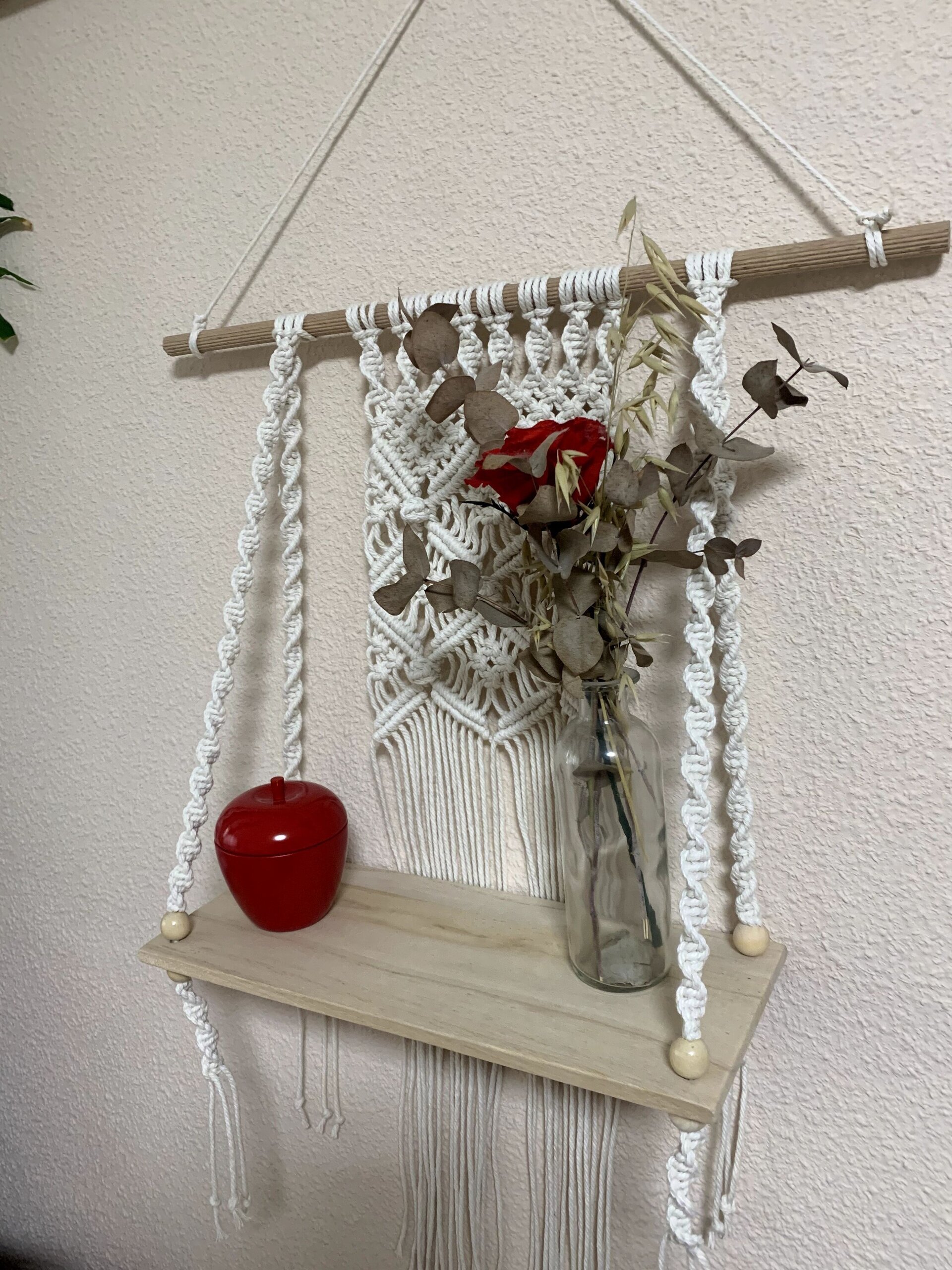 Tapiz Estante de macramé Beige - 3
