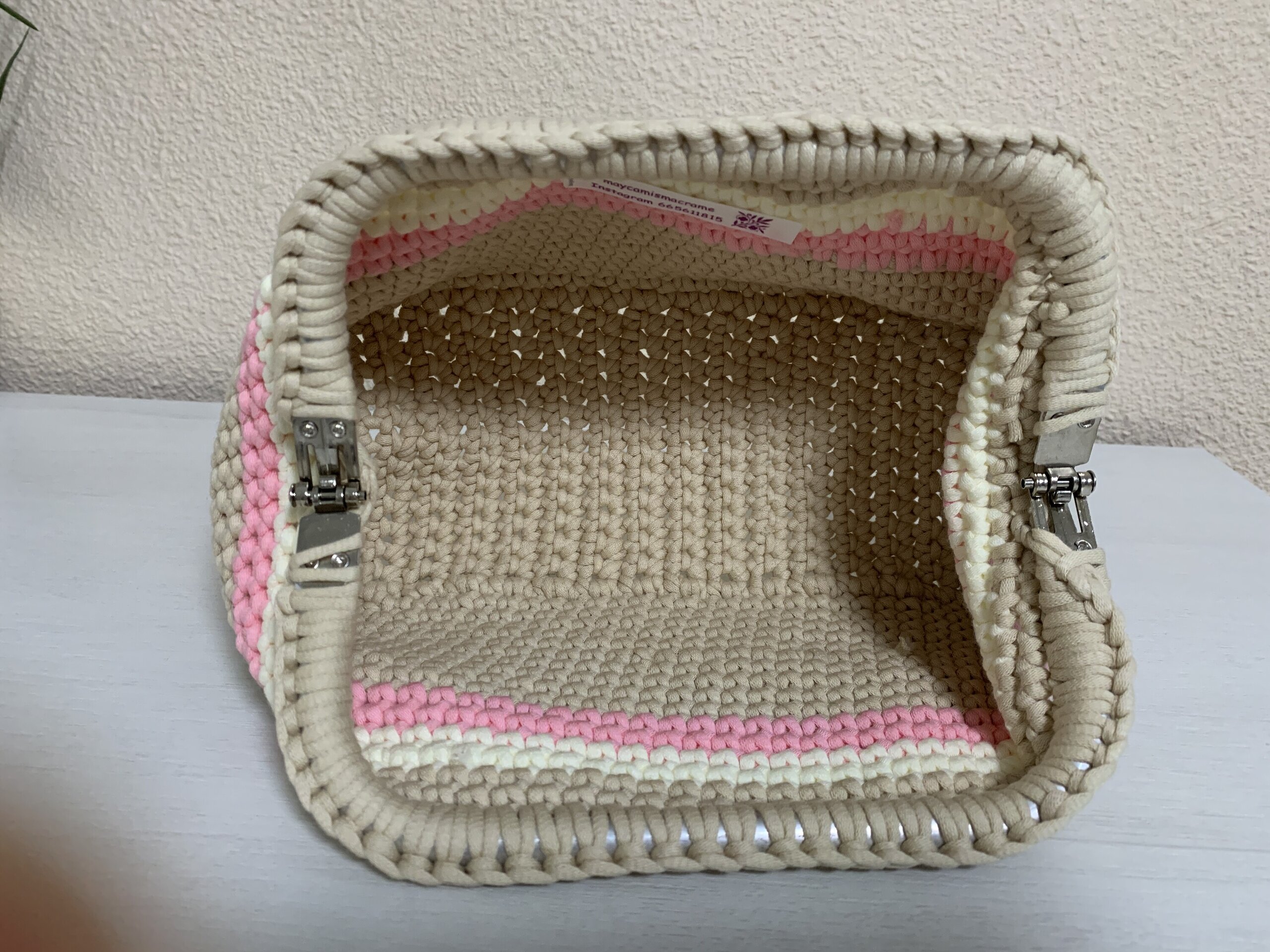 Neceser Beige, blanco y rosa - 4