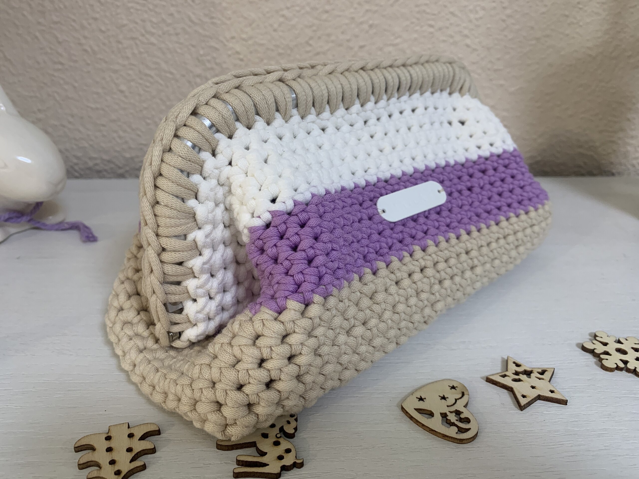 Neceser Blanco, Lila y beige - 4