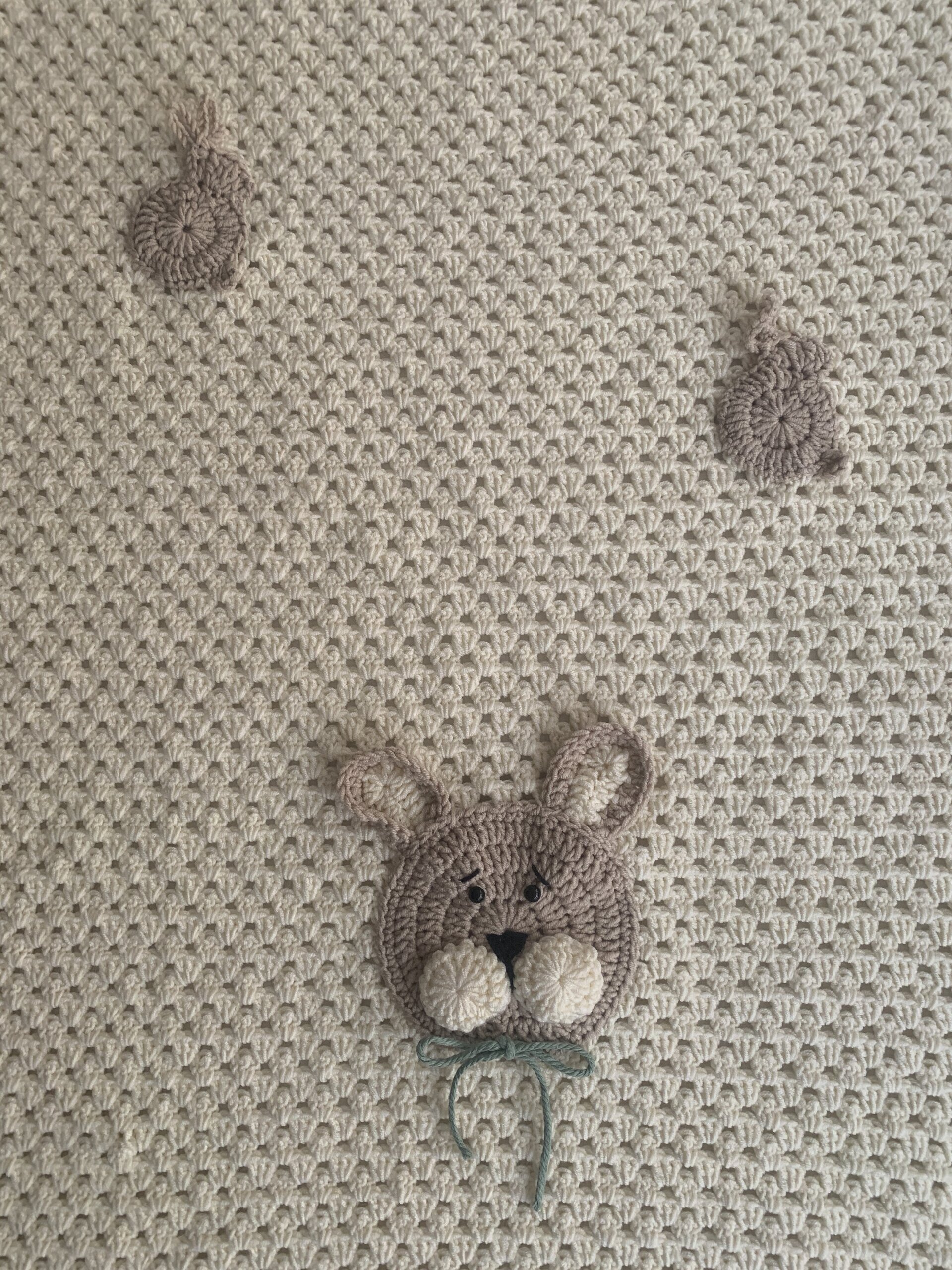 Manta para bebé a crochet (Conejitos) - 6