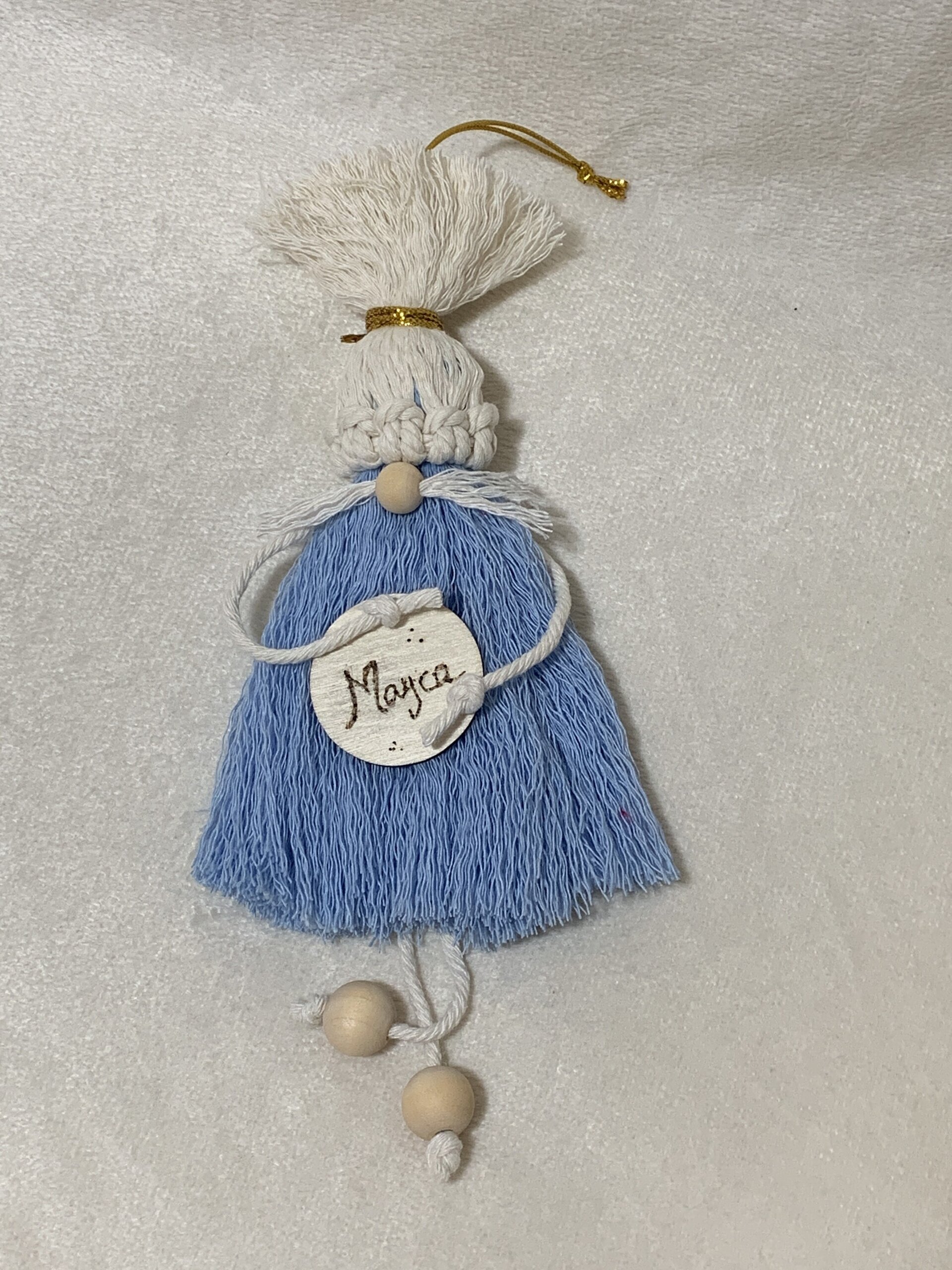 Duende de Navidad de macramé hecho a mano – Decoracion Navideña personalizada - 3