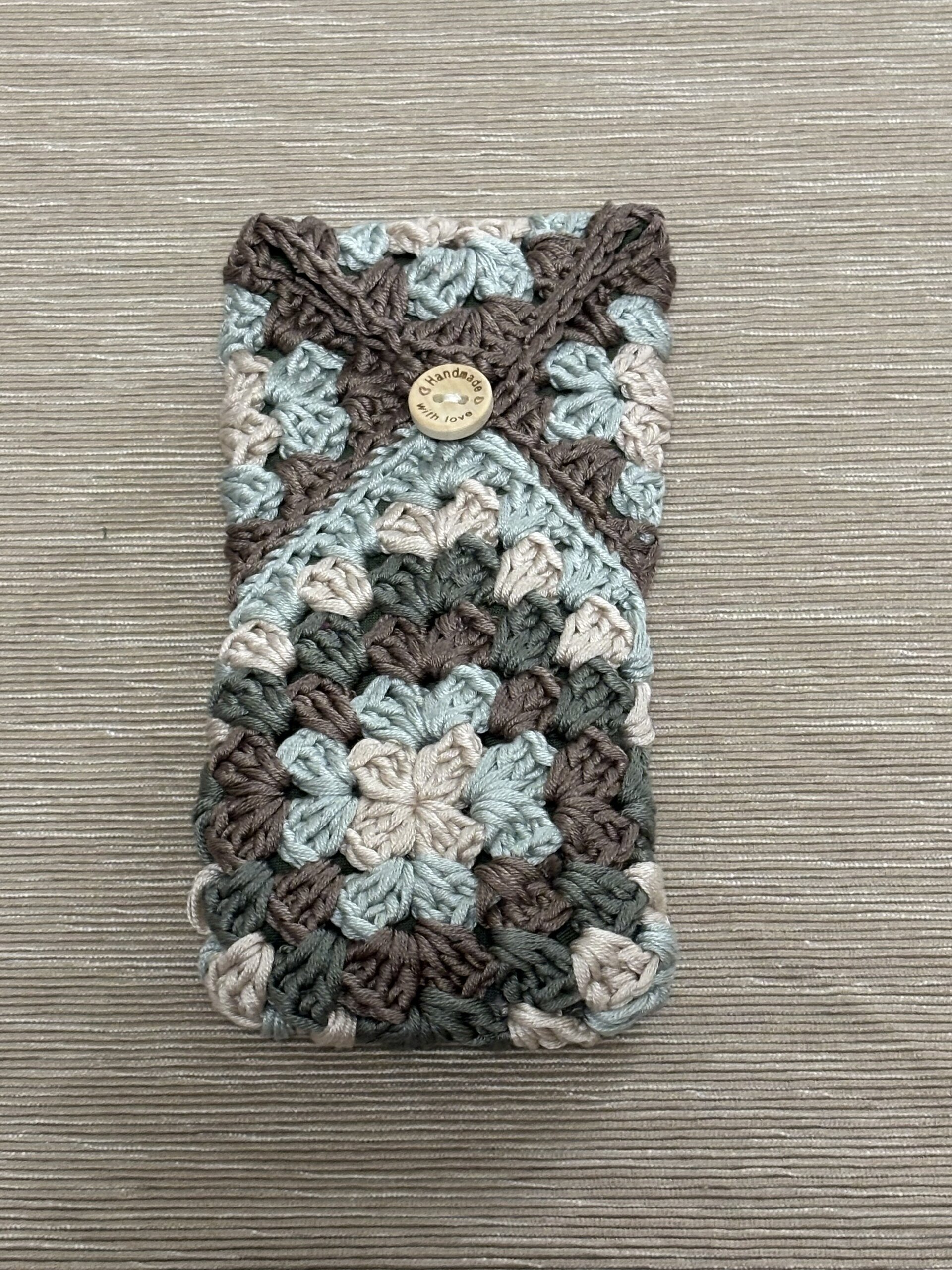 Conjunto funda gafas y portalibros hecho a mano crochet tonos verde - 5