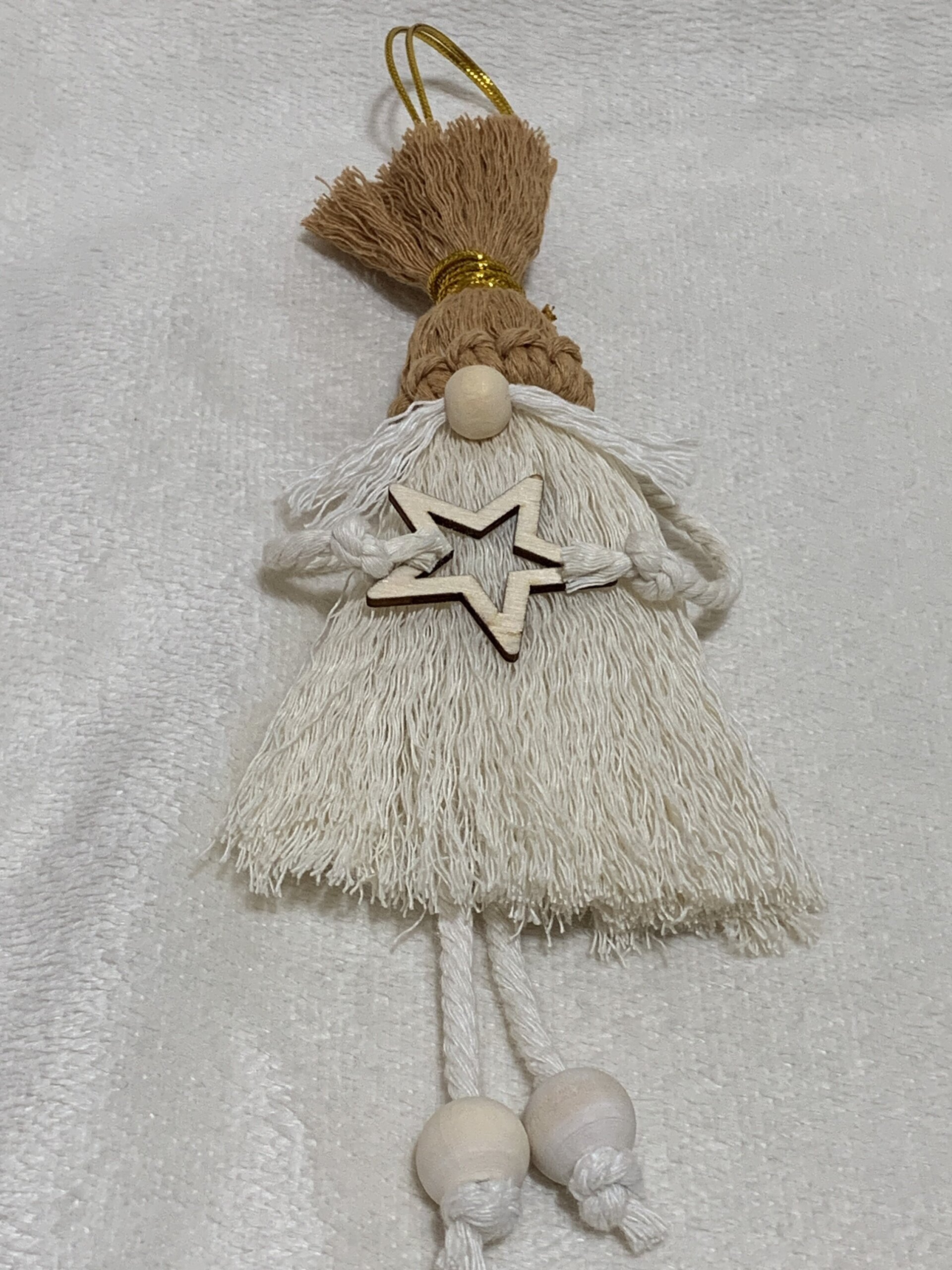 Duende de Navidad de macramé hecho a mano – Decoracion Navideña personalizada - 3