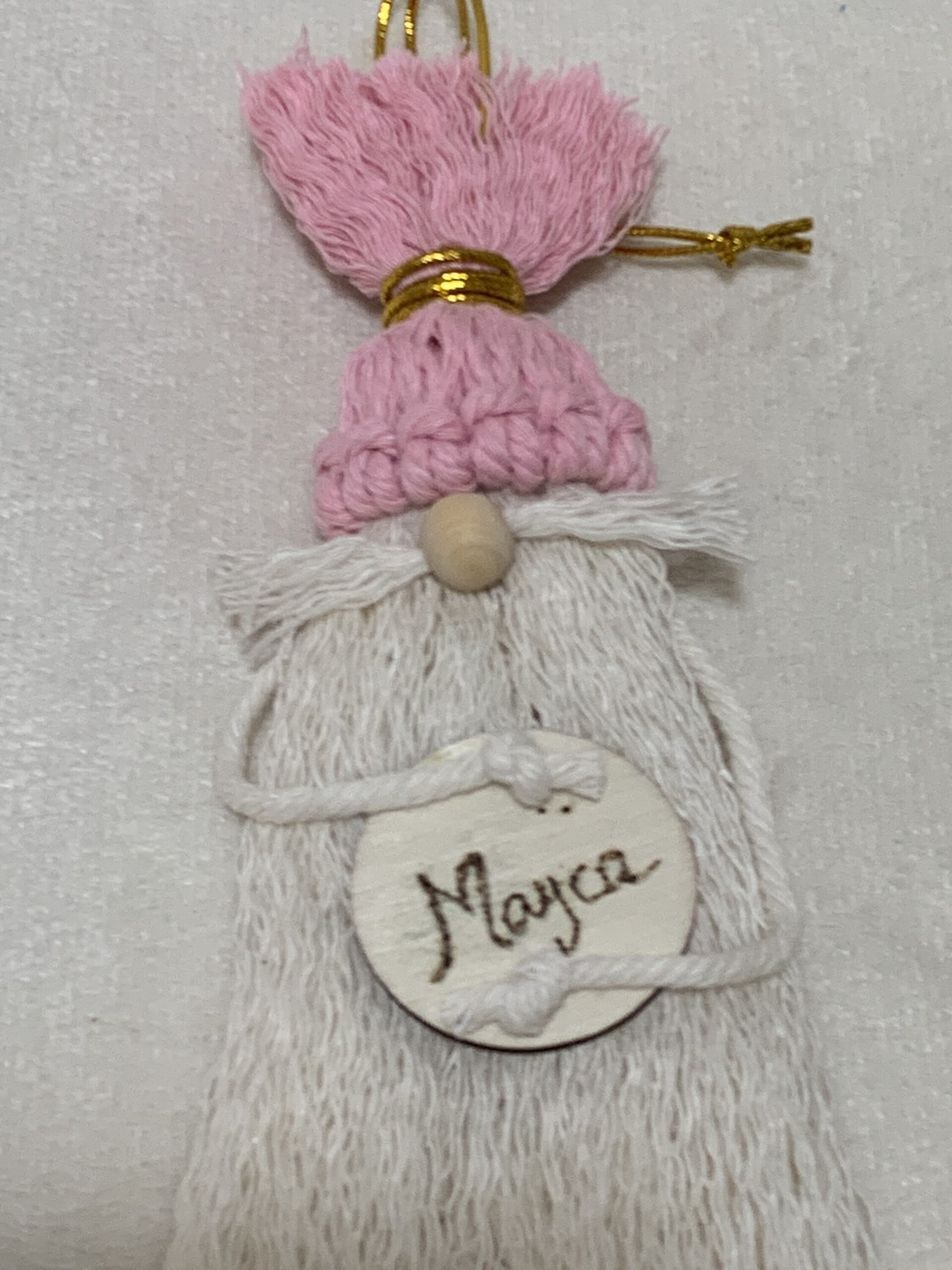 Duende de Navidad de macramé hecho a mano – Decoracion Navideña personalizada - 2