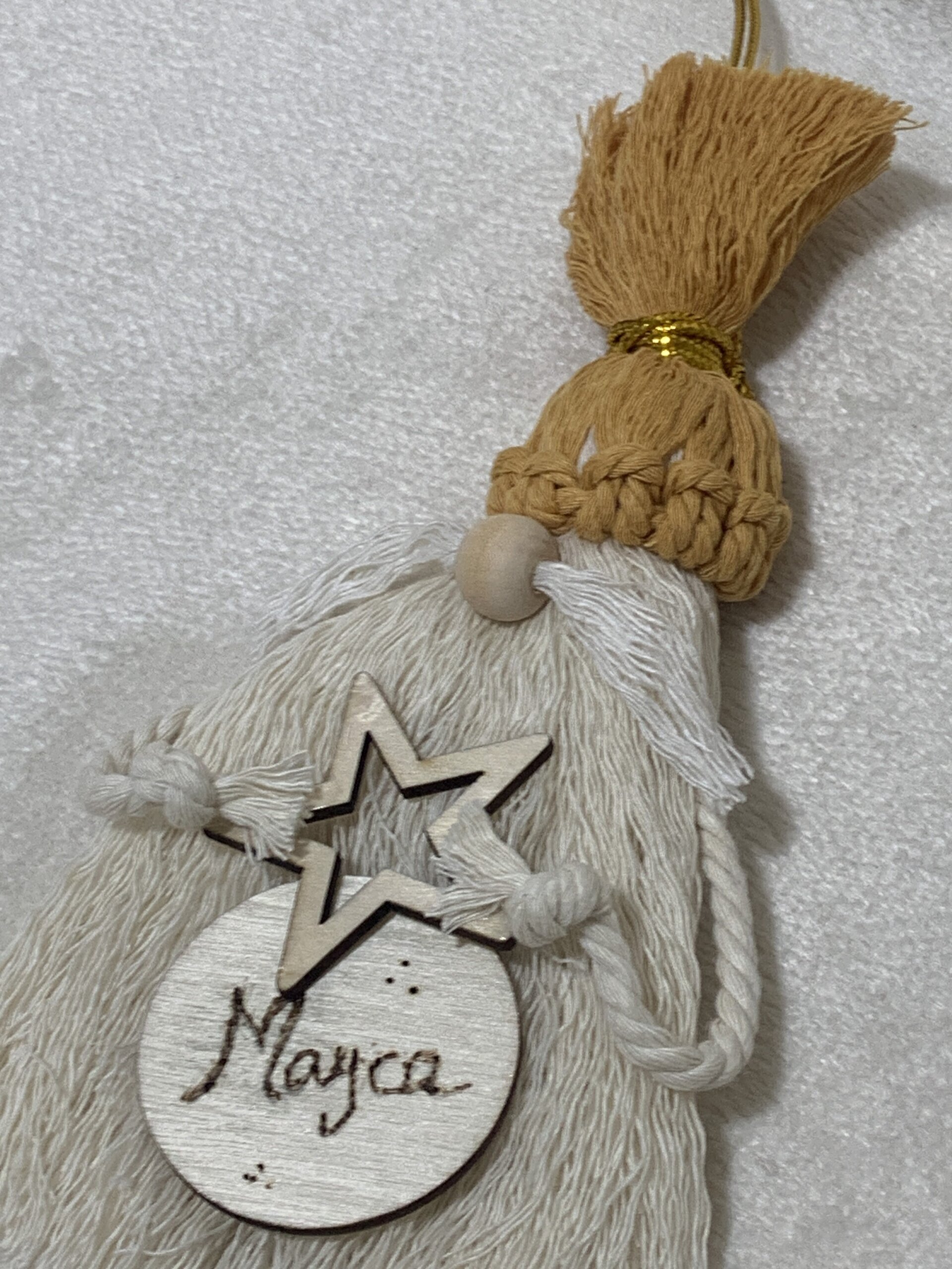 Duende de Navidad de macramé hecho a mano – Decoracion Navideña personalizada - 2