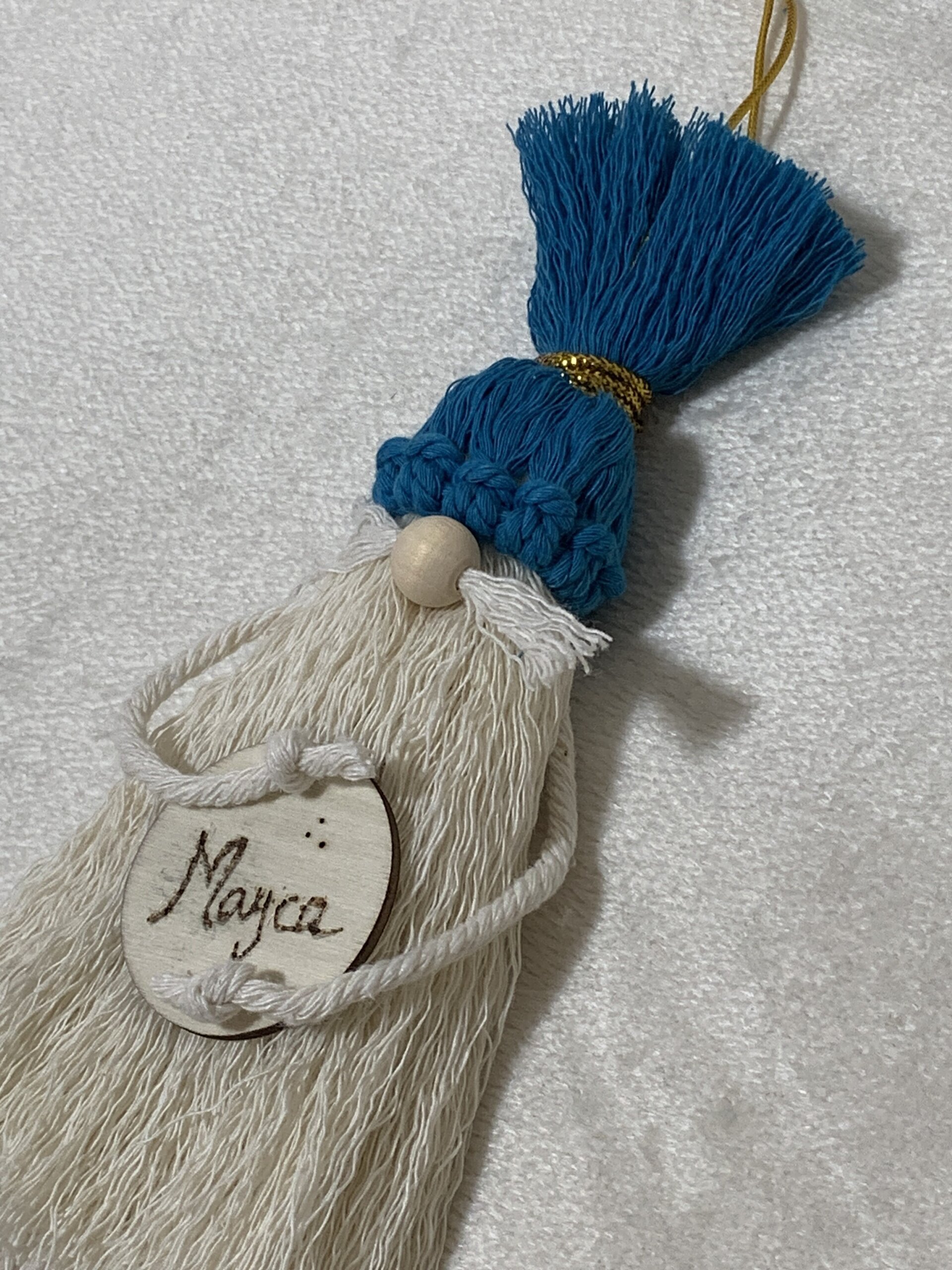 Duende de Navidad de macramé hecho a mano – Decoracion Navideña personalizada - 3
