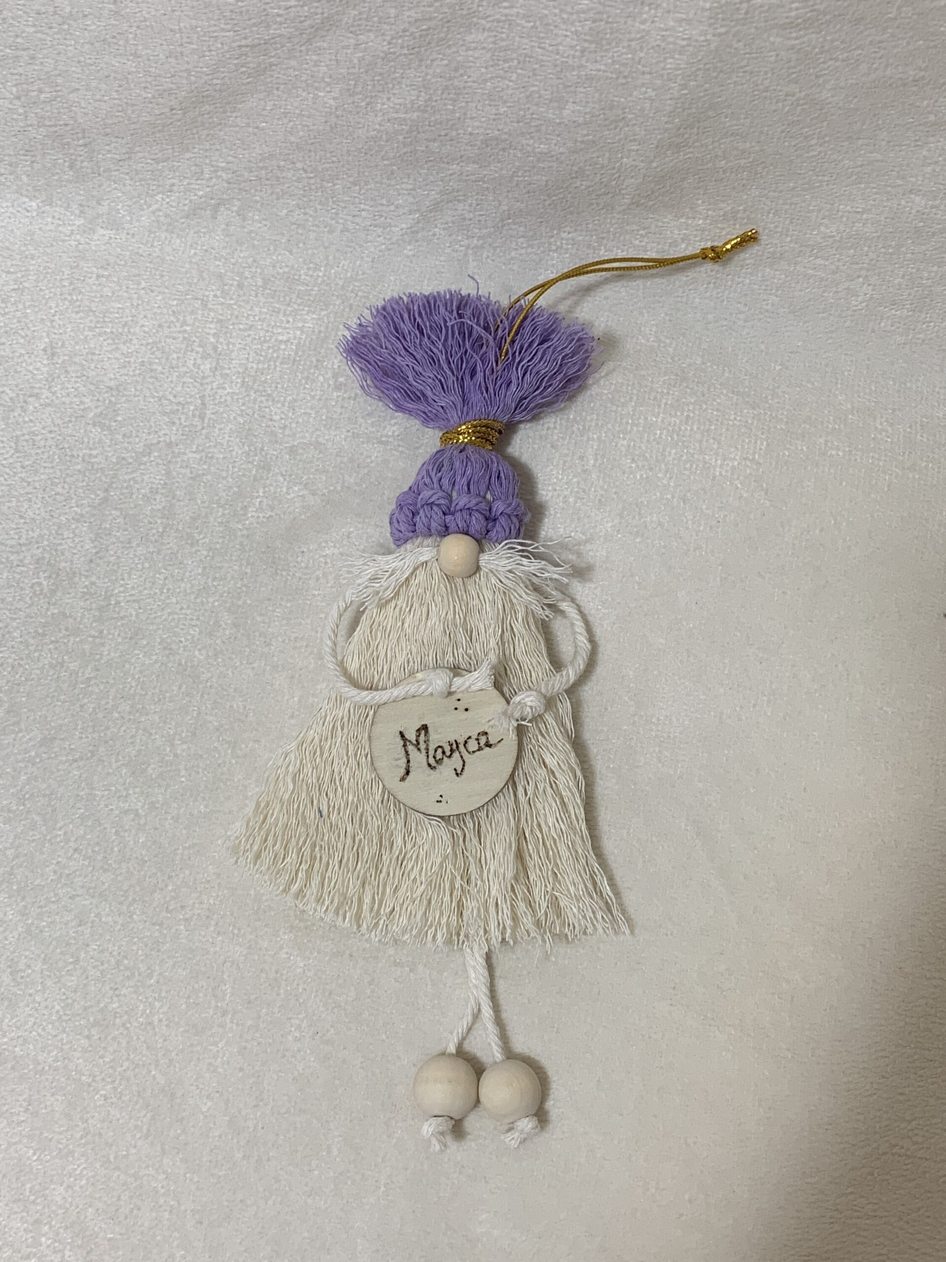 Duende de Navidad de macramé hecho a mano – Decoracion Navideña personalizada - 3