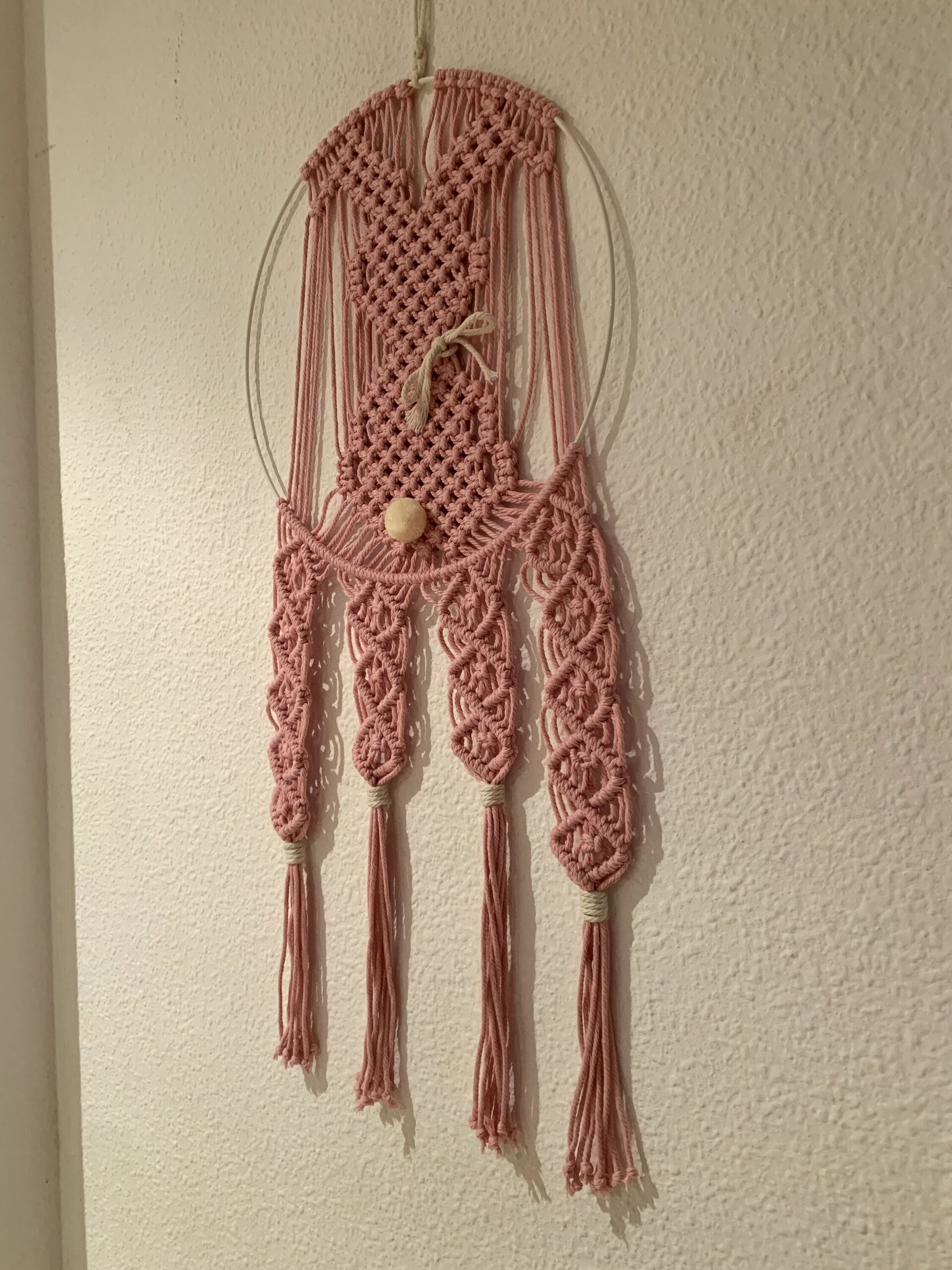 Tapiz conejo de macramé rosa - 3