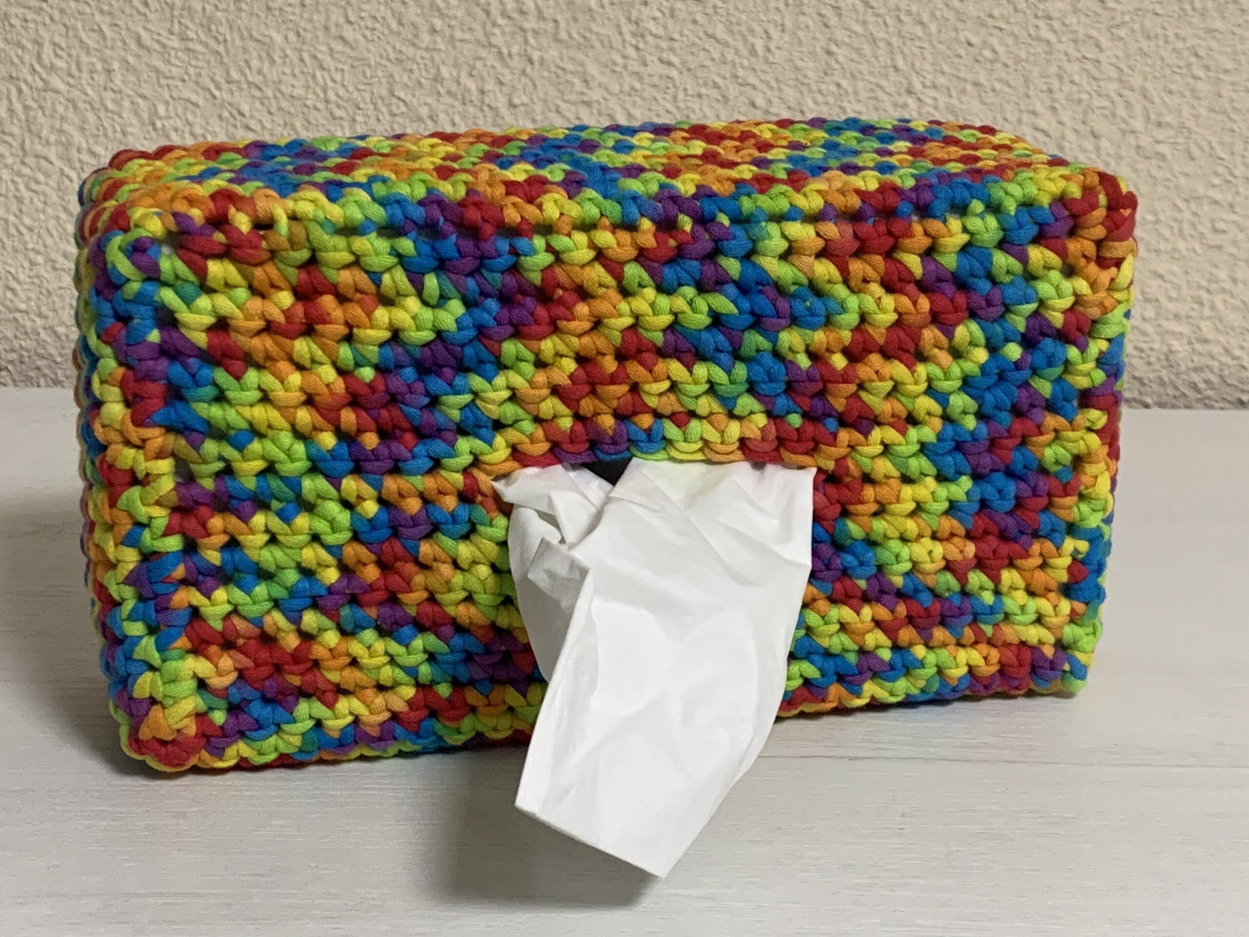 Funda para caja de pañuelos jaspeado colores vivos - 4