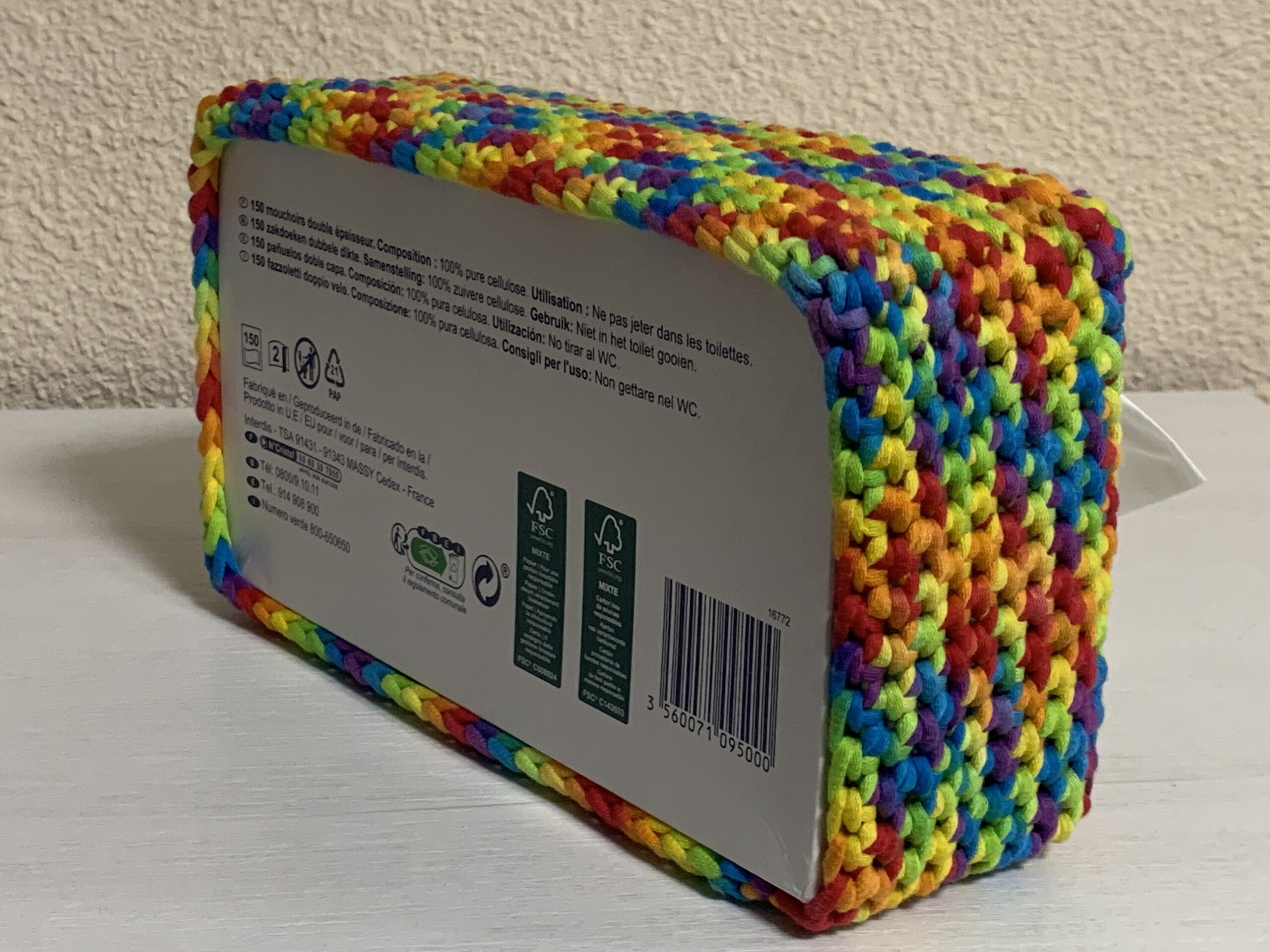 Funda para caja de pañuelos jaspeado colores vivos - 6
