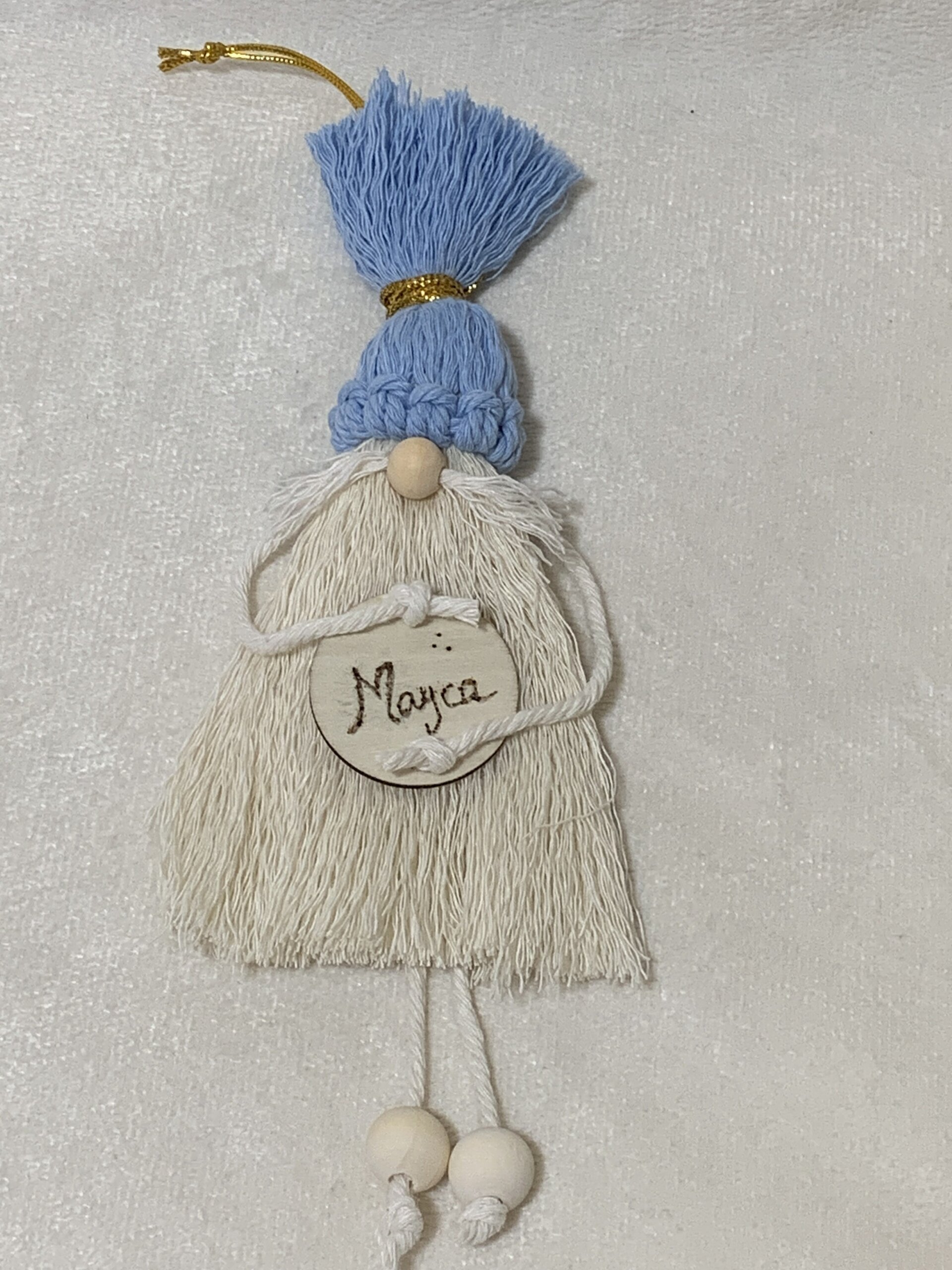 Duende de Navidad de macramé hecho a mano – Decoracion Navideña personalizada - 3