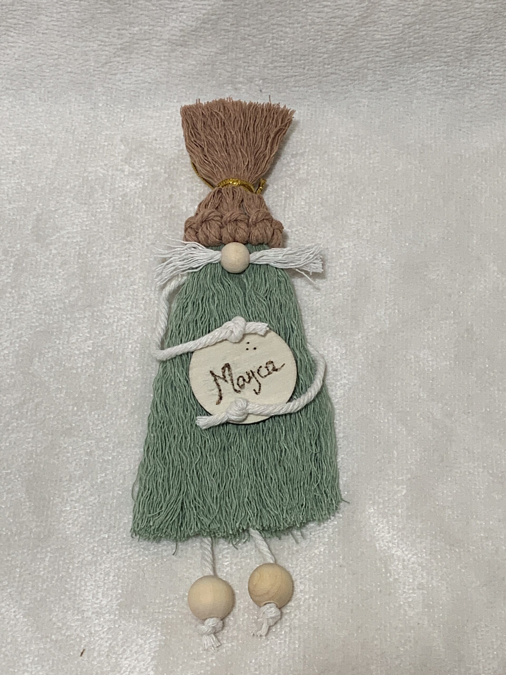 Duende de Navidad de macramé hecho a mano – Decoracion Navideña personalizada - 2