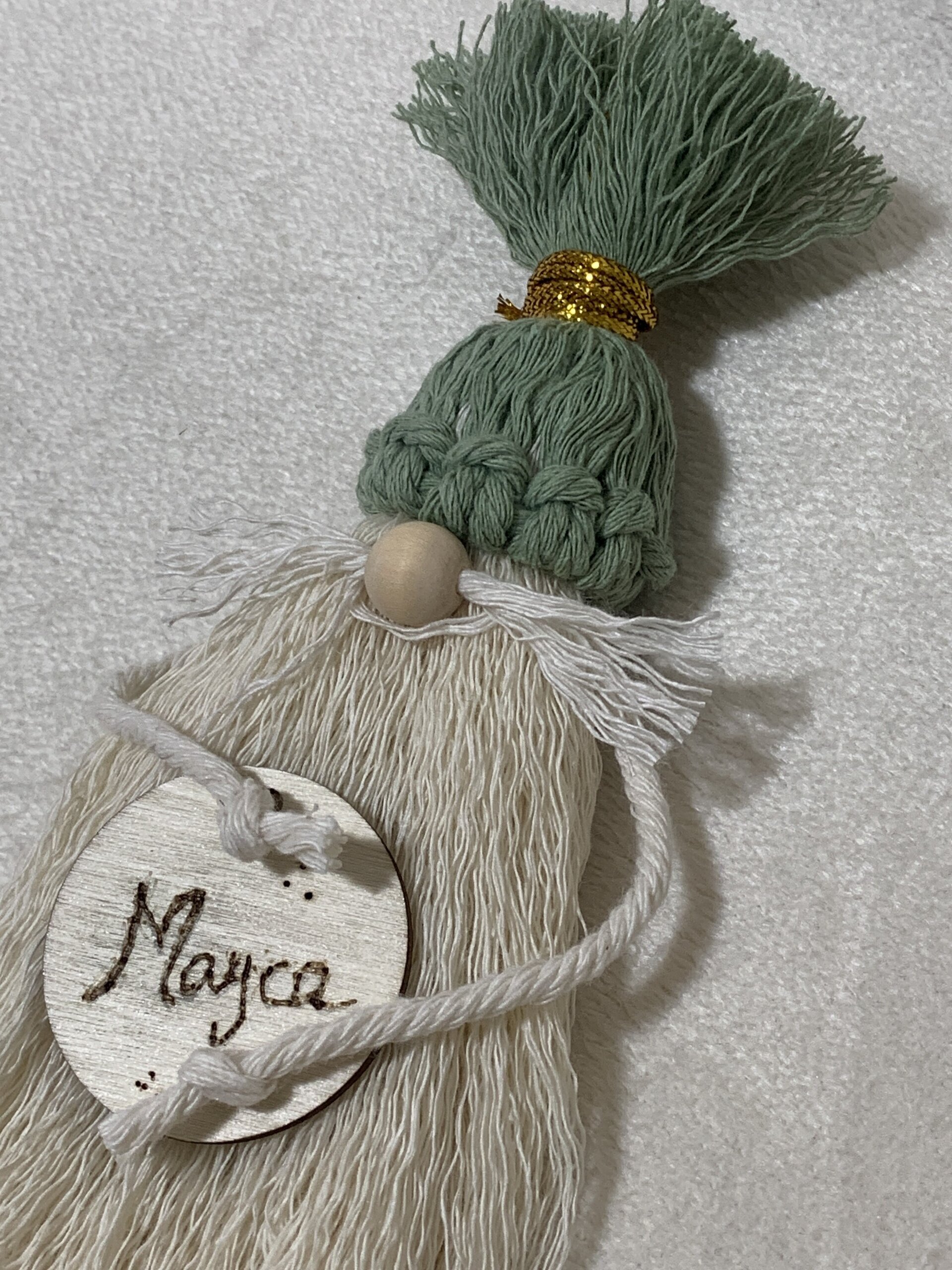 Duende gorro verde claro, cuerpo beige - 5