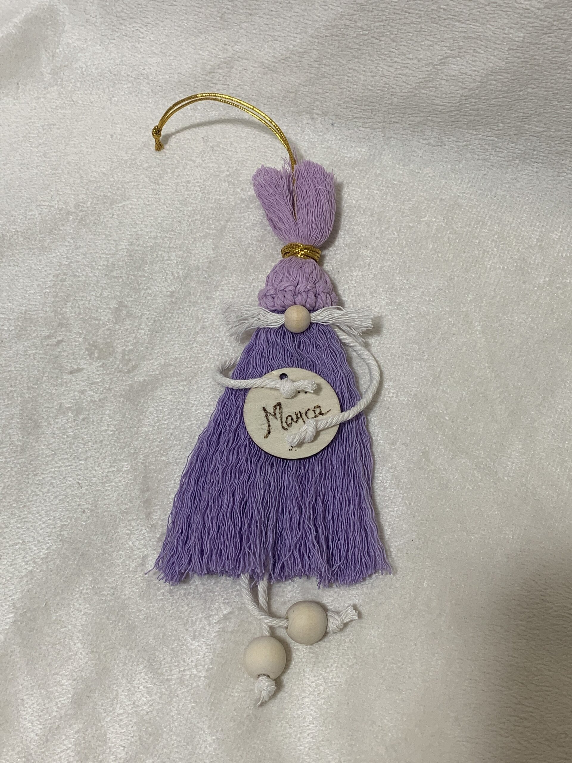 Duende de Navidad de macramé hecho a mano – Decoracion Navideña personalizada - 2